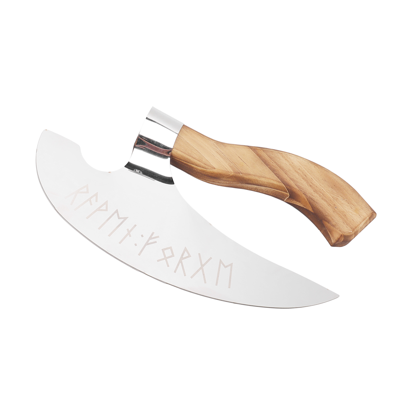 Wikinger-pizzamesser Aus Handgefertigtem Edelstahl, Mittelalterlicher Pizzaschneider Mit Kiefernholzgriff Für Zuhause, Restaurant Und Bar
