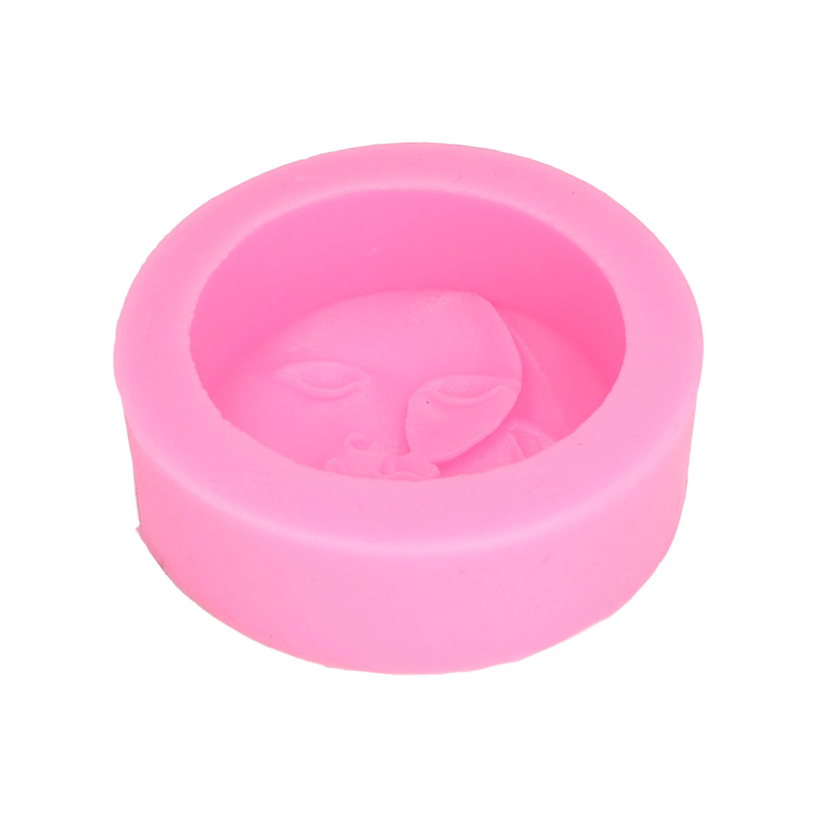 Runde Silikonform Mit Mondgesicht Für Handgemachte Seife, Kuchen, Schokolade Und Fondant