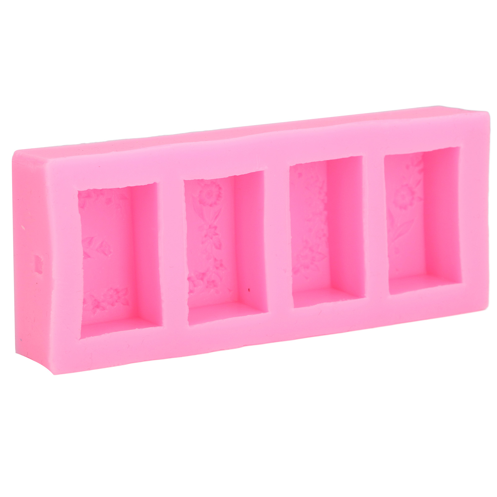 Silikonform Mit Vier Blüten In Form Eines Zuckerrohrs Für Seife, Fondant, Kuchen, Gelee, Pudding Und Dekorationen