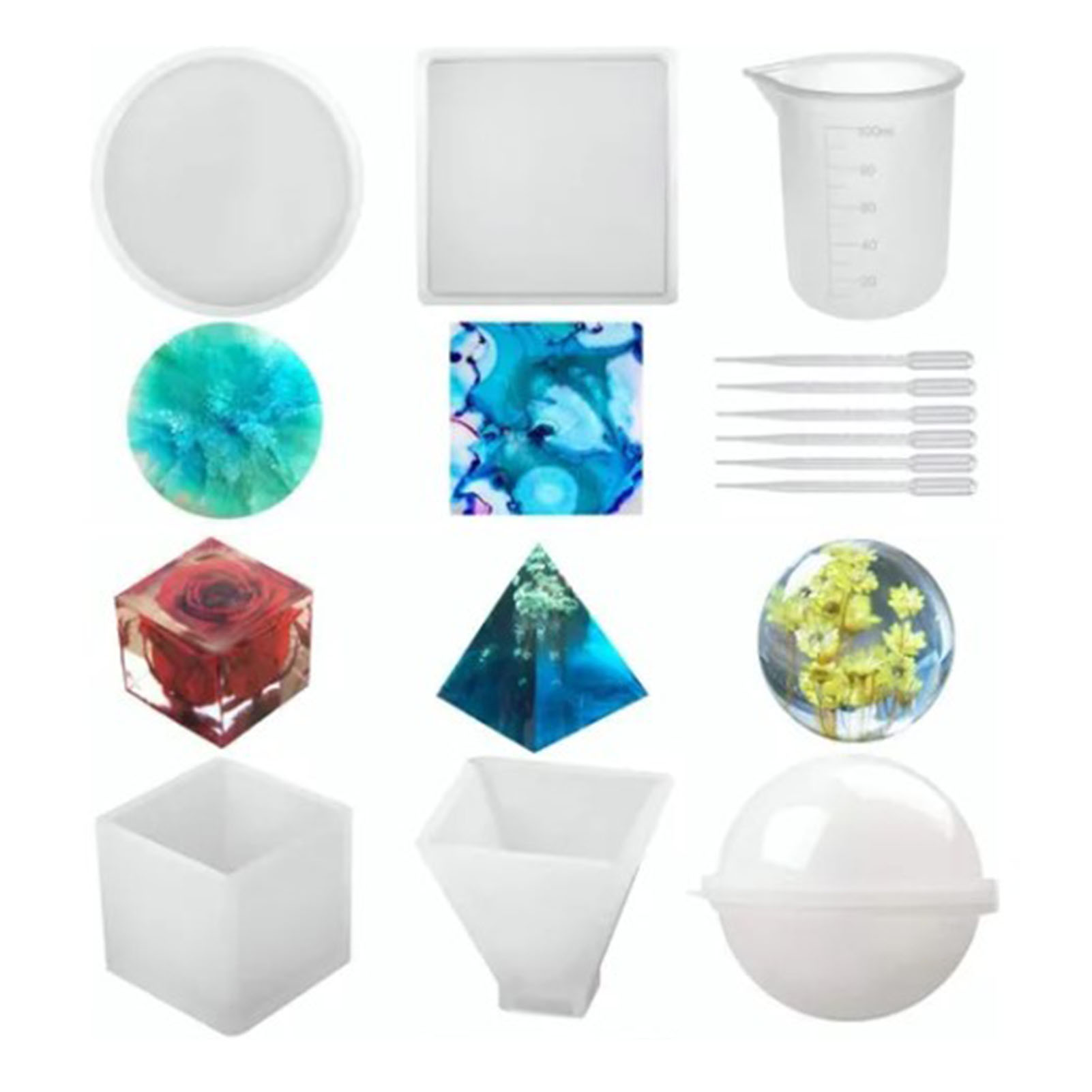 Flexible Silikonform, Präzise Verarbeitung, Diy-set Mit Messbecher Und Strohhalmen