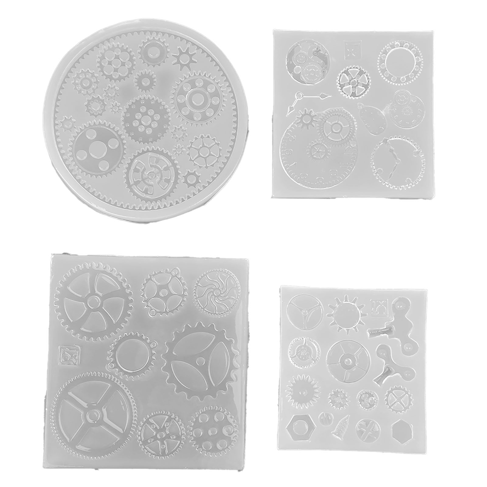 Set Mit 4 3d-silikonformen In Zahnradform Für Schokolade, Kuchen, Fondant, Diy-harz, Schmuckanhänger Und Dekoration