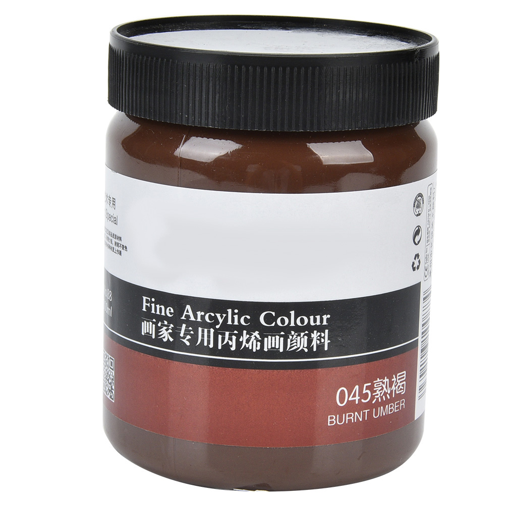 Flüssige Propylenfarbe 300 Ml, Farbe: Gebrannte Umbra, Stabiles Und Wasserfestes Pigment, Dosierflasche
