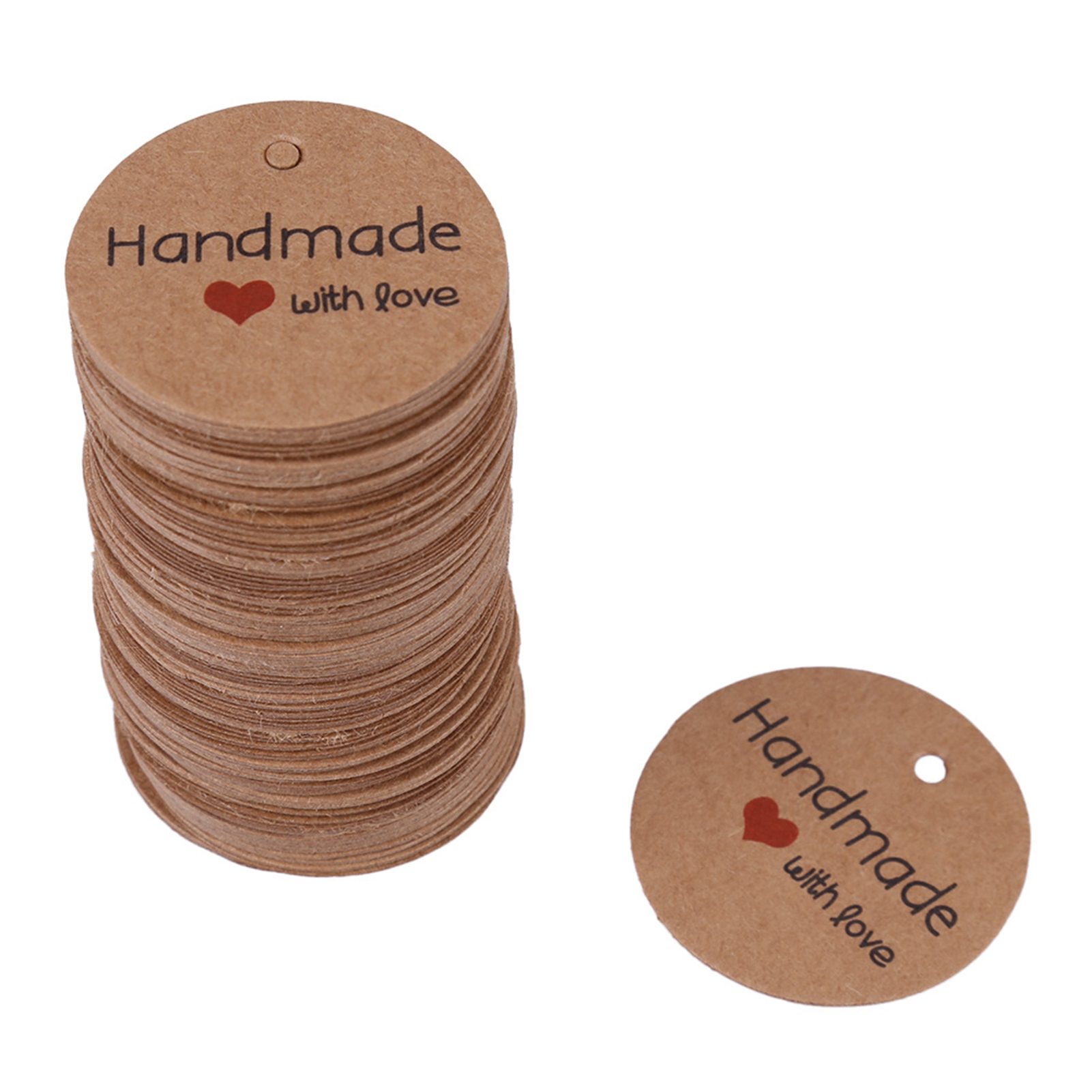 Set Mit 100 Handgefertigten Braunen Geschenkanhängern Für Hochzeitsgeschenke, Dessertanhänger, Schmuckpreisschilder 3