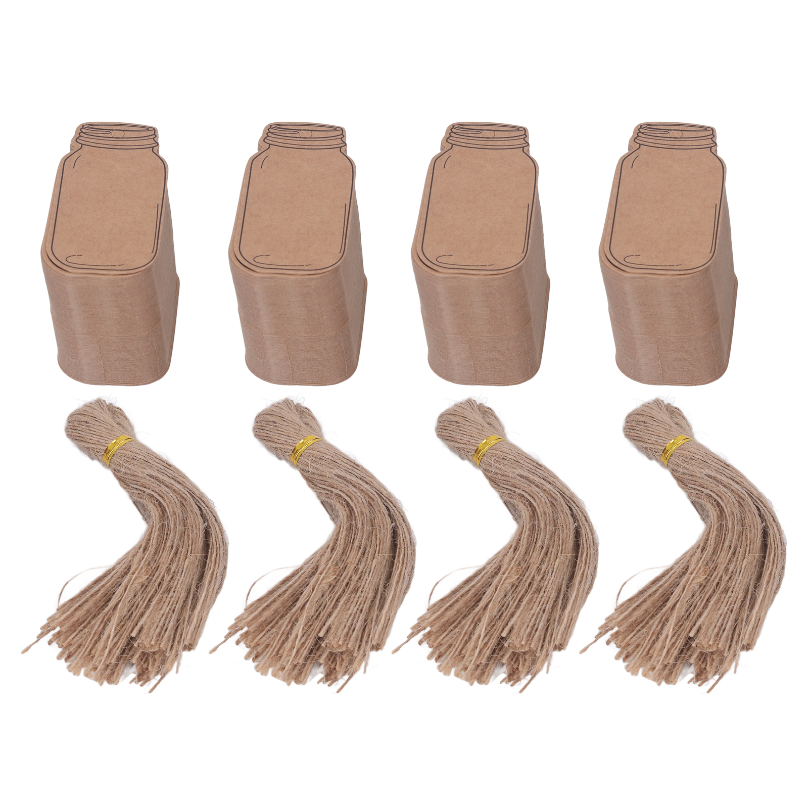 400 Geschenkanhänger Aus Kraftpapier, 4 Packungen, Zum Selbermachen Mit Schnur Zum Aufhängen, Für Hochzeiten, Thanksgiving Und Weihnachten