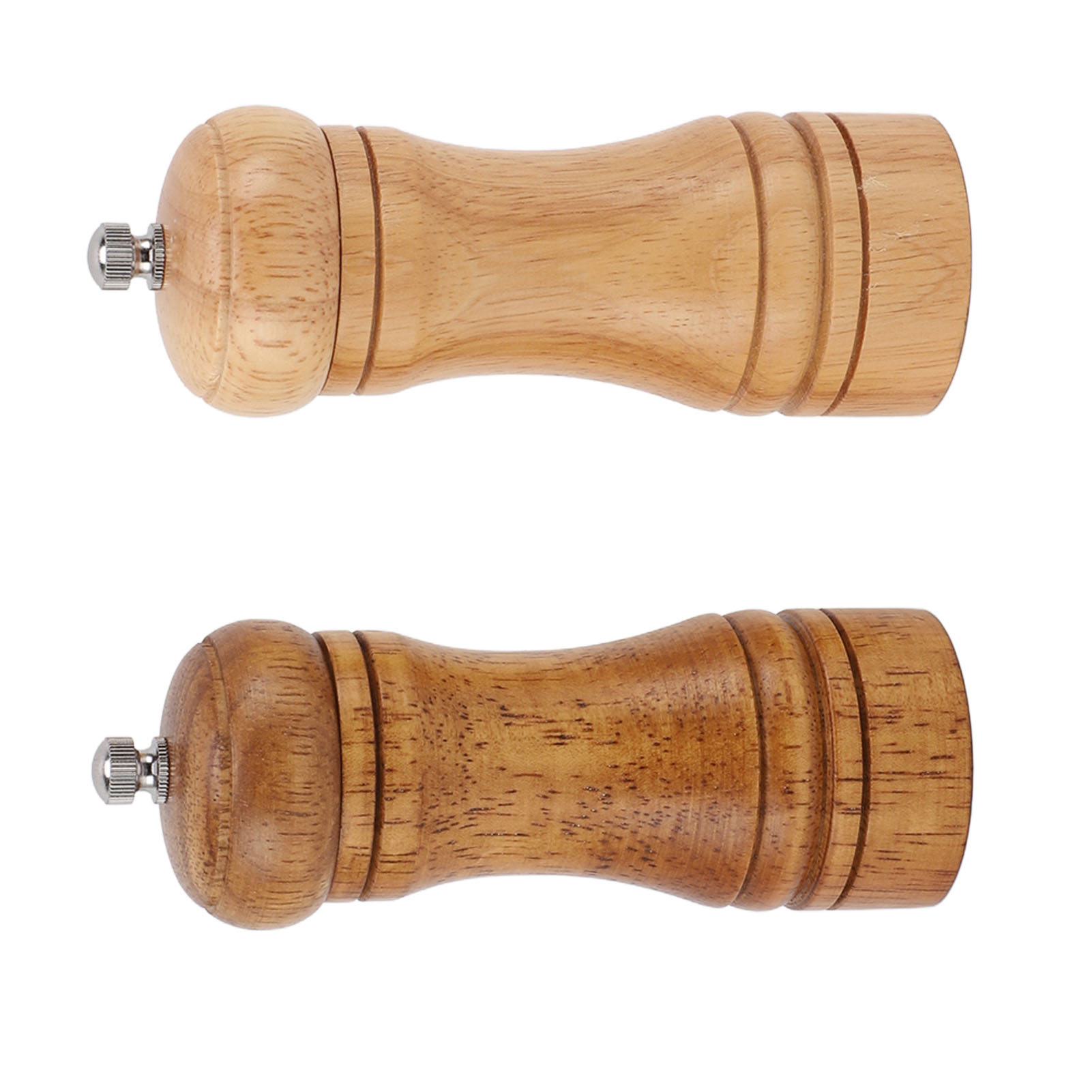 Set Mit 2 Verstellbaren Pfeffermühlen Aus Holz, Effizientes Mahlen, Gewürzmühlen Für Die Küche, In Dunklen Und Hellen Holzfarben