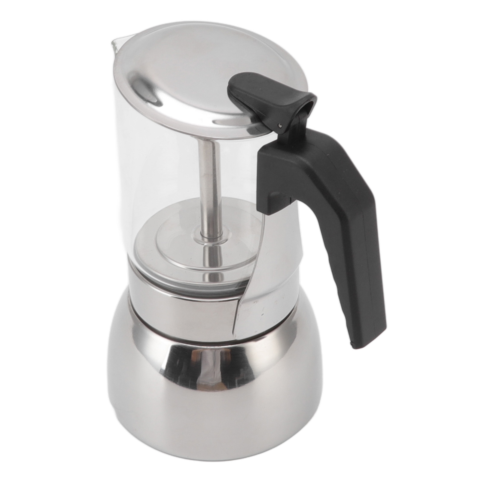 Moka-kanne, Glas, Edelstahl, Hitzebeständig, Tragbar, Klassisch, Italienische Kaffeemaschine Für Zuhause Und Cafés, 300 Ml