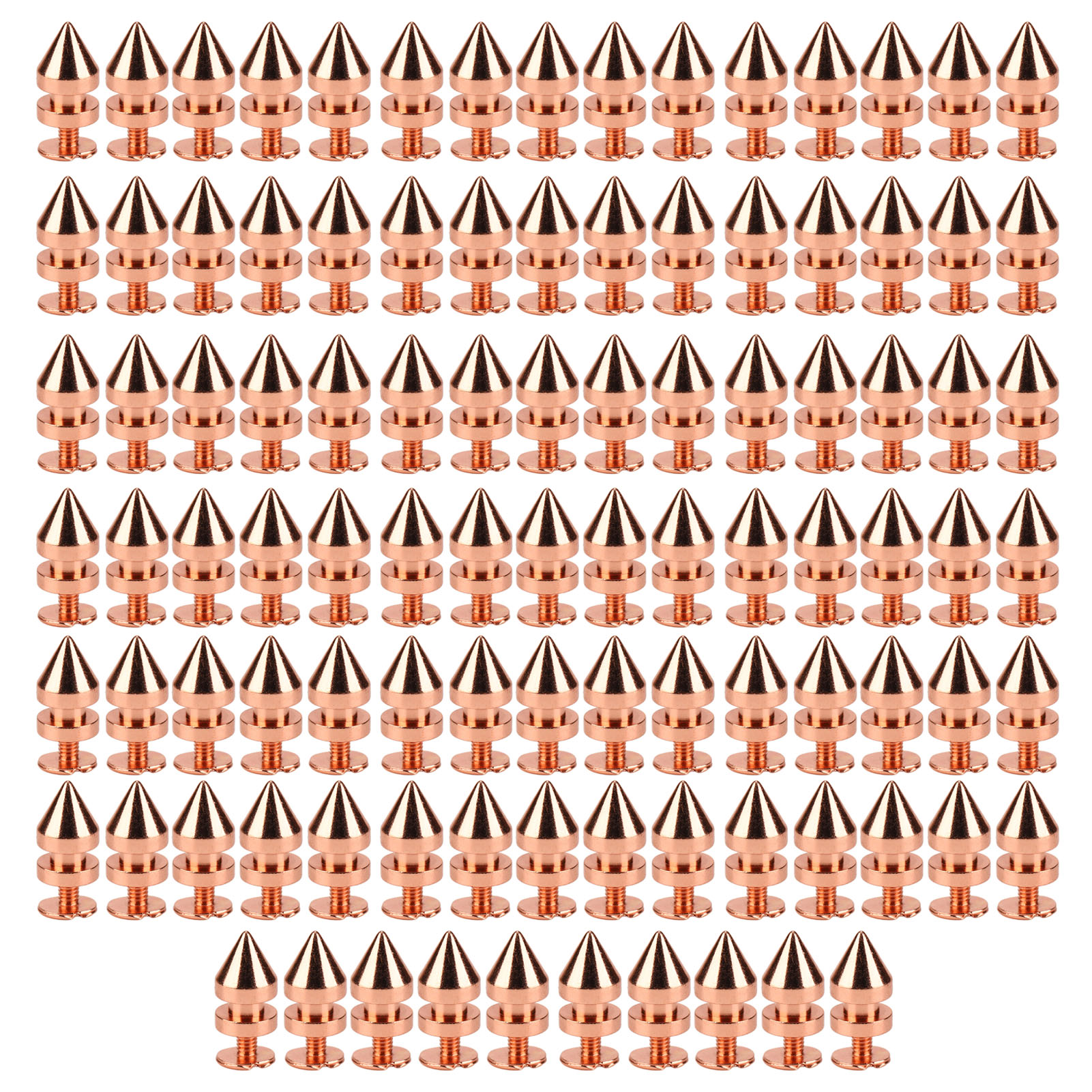 100 Roségoldene, Spitze Nägel, Hochfeste Schraubbolzen 8x13,5 Mm Für Diy-projekte Wie Kleidung, Taschen Und Schuhe