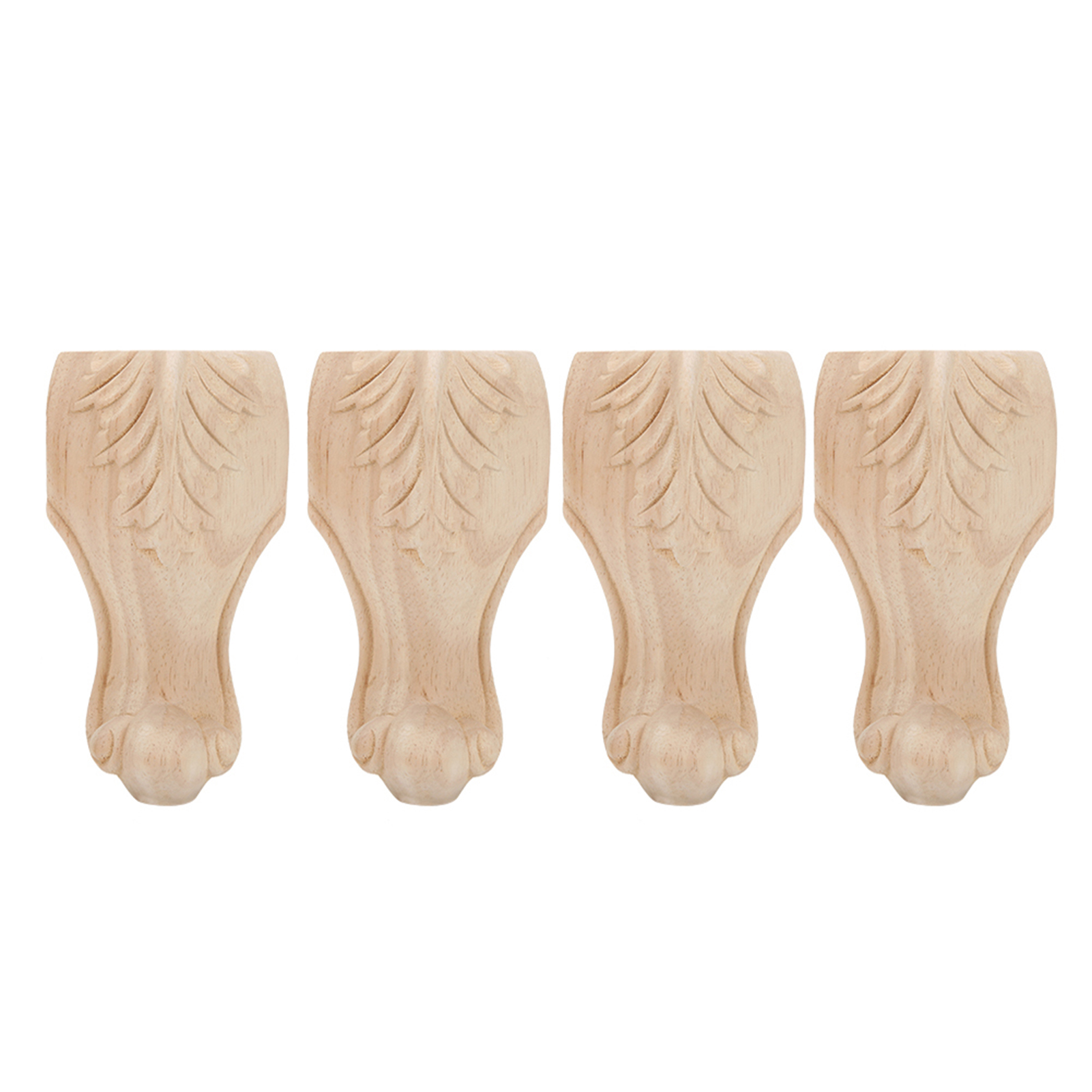 Set Mit 4 Geschnitzten Möbelbeinen Für Sofa, Kleiderschrank, Couchtisch, Gästehausaccessoire, Hotel, 12 X 6 Cm
