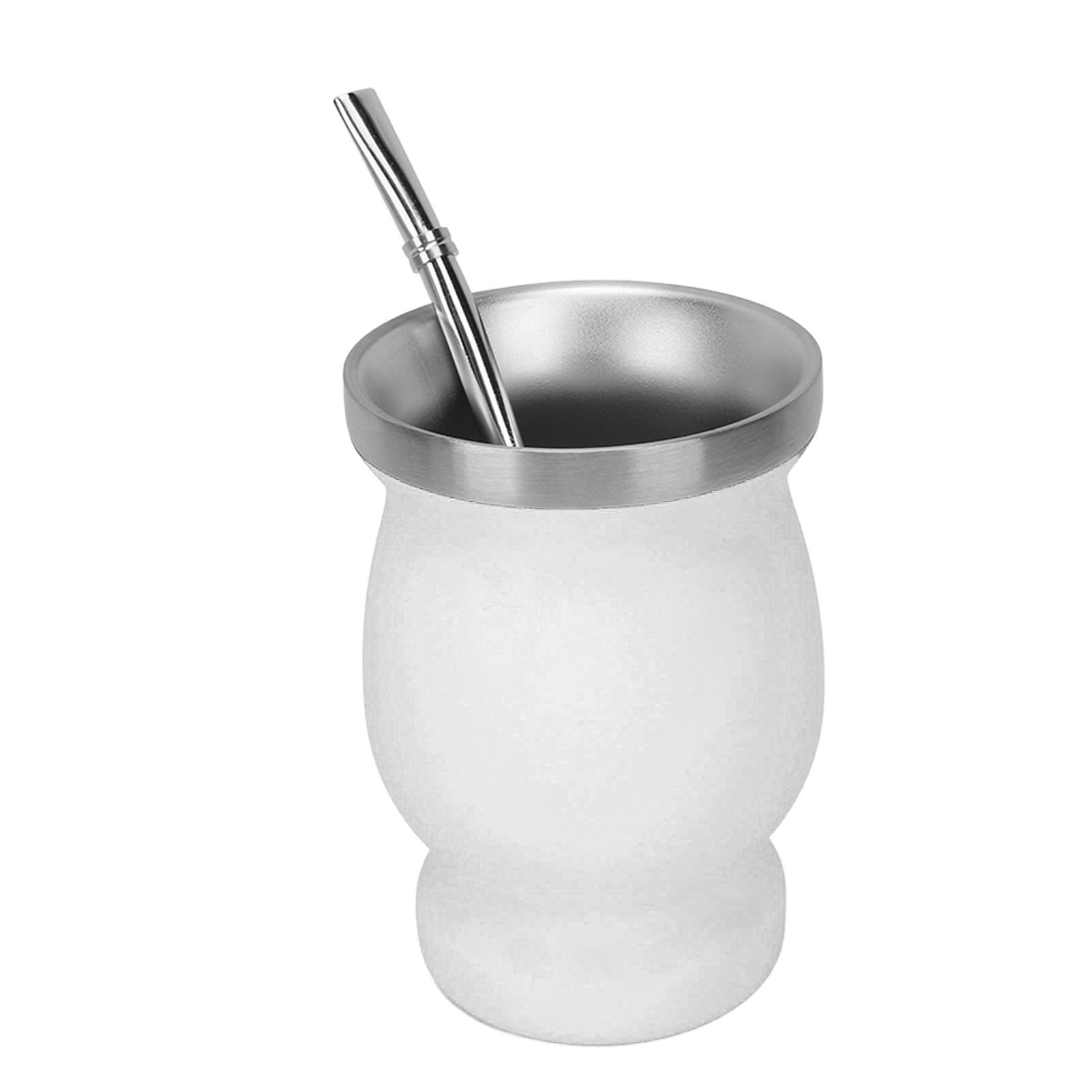 8-oz-doppelwandiger Edelstahlbecher Mit Löffel, Strohhalm Und Bürste – Isolierbecher Für Tee, Kaffee Und Weißwein (230 Ml)
