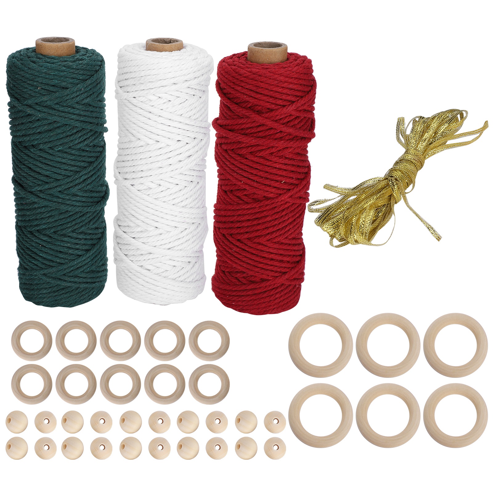 100 M Weihnachtsseil, Geflochtene Baumwollschnur, Makramee-garn, Bastelmaterial