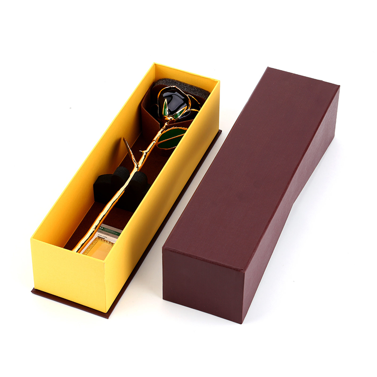 24-karätige Goldrose Mit Langem Stiel, Blattgold-finish, Romantisches Geschenk Für Sie, Ewige Blume