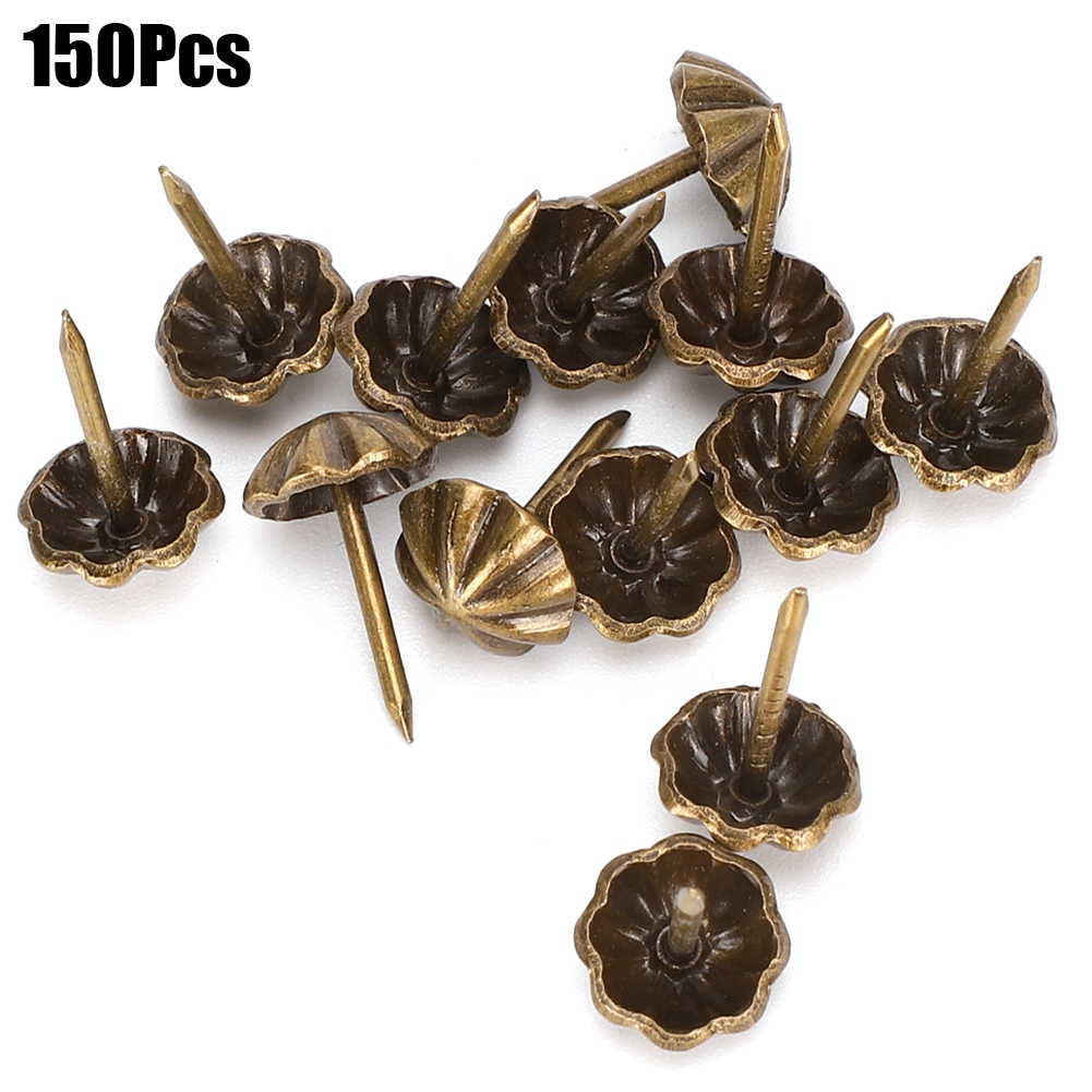 150 Stück Glänzende Retro-polsternägel, 11 Mm Große Dekorative Eisennägel, Ziermuster Für Sofas, Diy-projekte Und Bekleidungsaccessoires