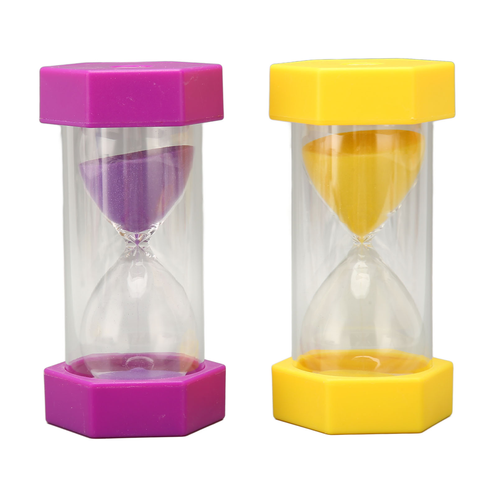 Sechseckige Sanduhr, 30 Minuten, 2er-set, Tragbar, Aus Kunststoff, Spieltimer, Für Küche Und Büro