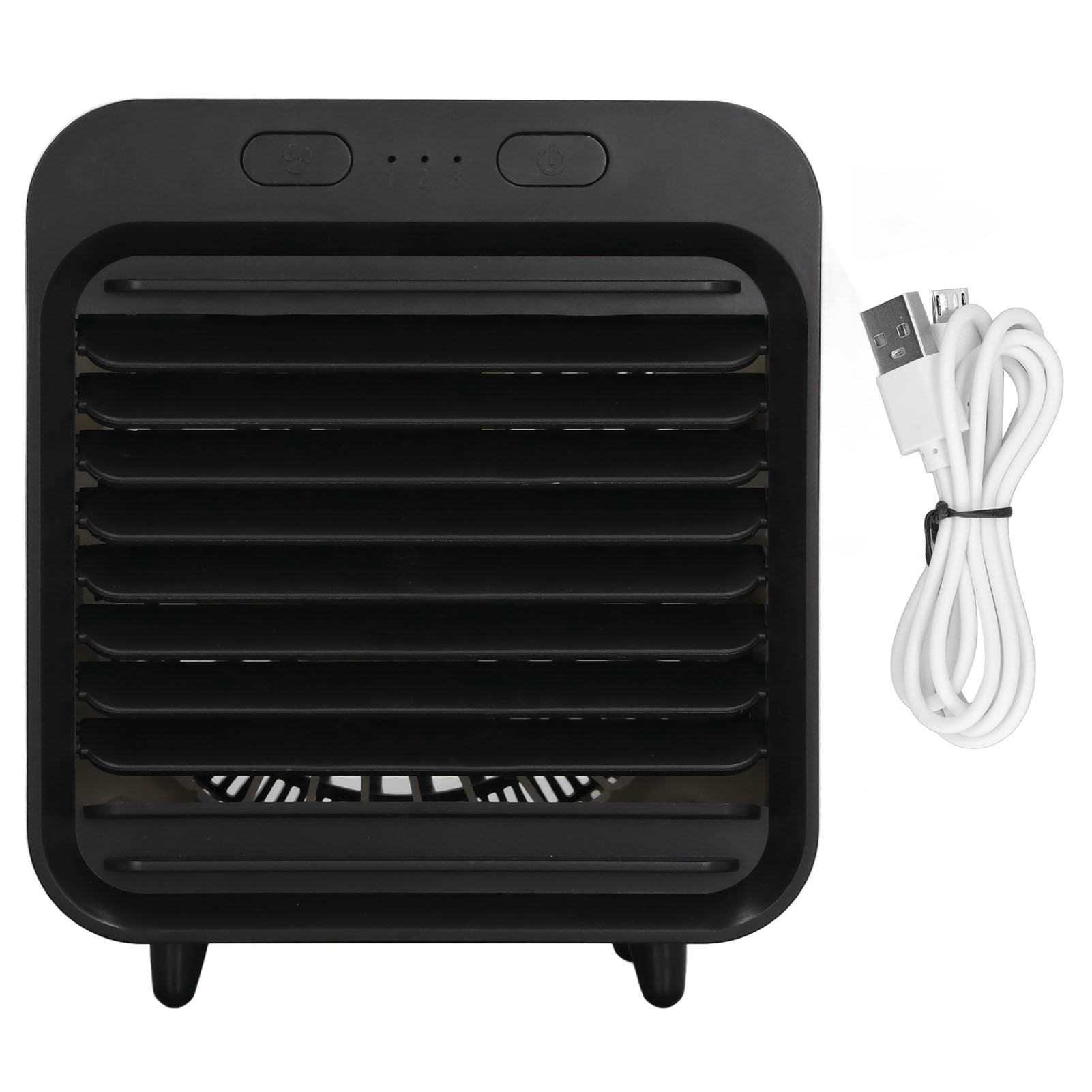 Tragbare Klimaanlage, 200 Ml Fassungsvermögen, 3 Leistungsstufen, Befeuchtungsfunktion, Usb-luftkühler, 4 W, Schwarz-weiß