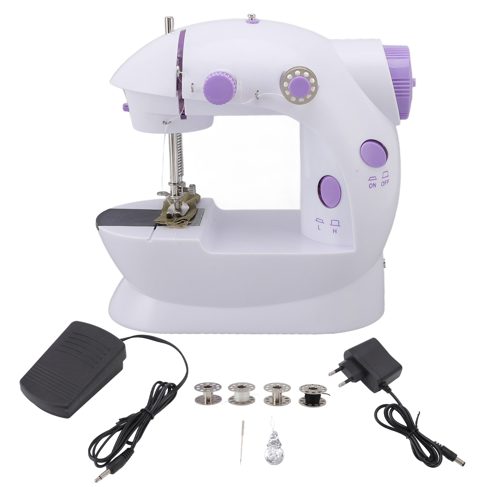 Tragbare Mini-elektronähmaschine, Leise Mit Led-licht, Für Selbstgemachte Taschen Und Vorhänge, 100–240 V Eu-stecker