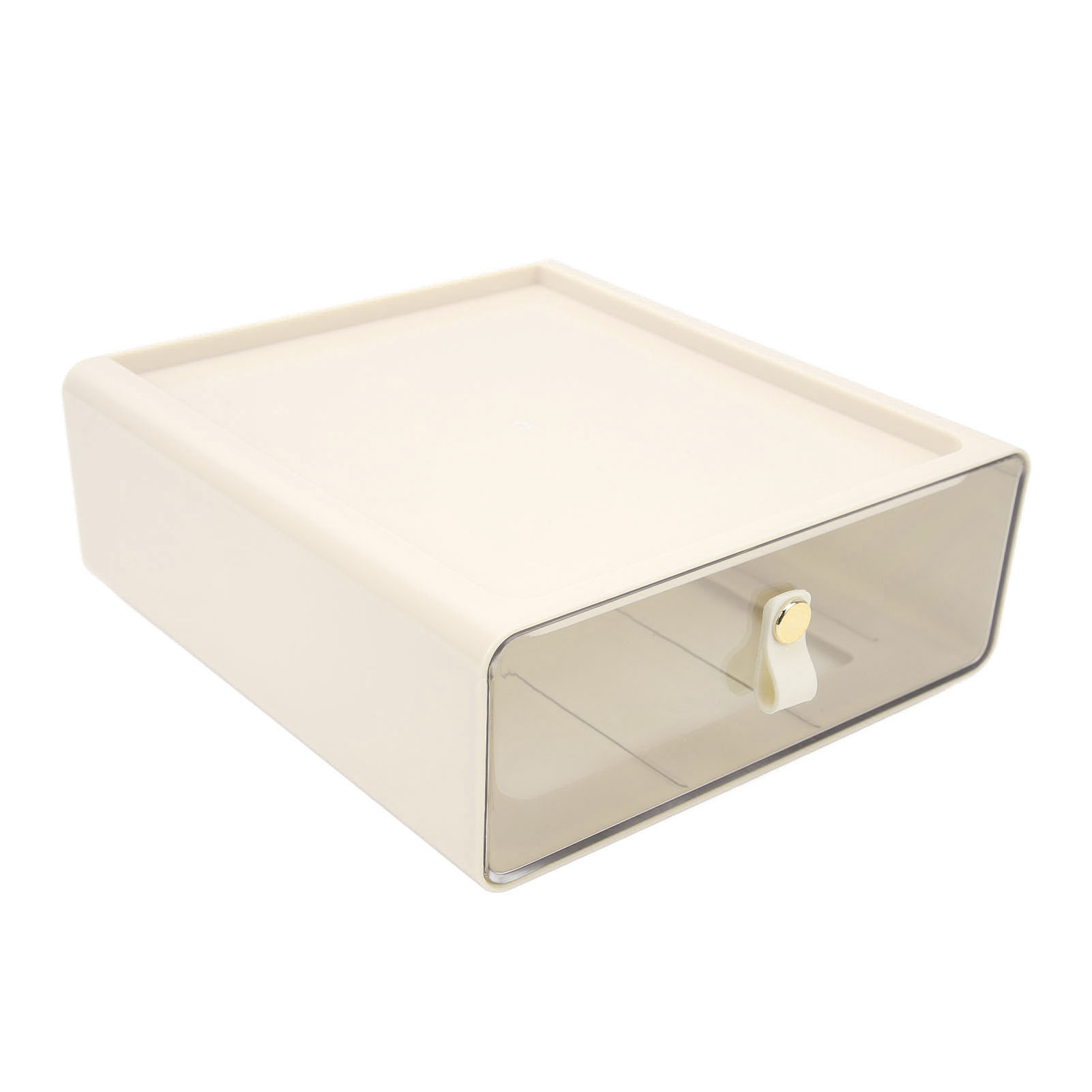 Große, Transparente Aufbewahrungsbox Mit Hoher Kapazität, Ideal Als Büroschubladenbehälter Oder Organizer, Cremefarben