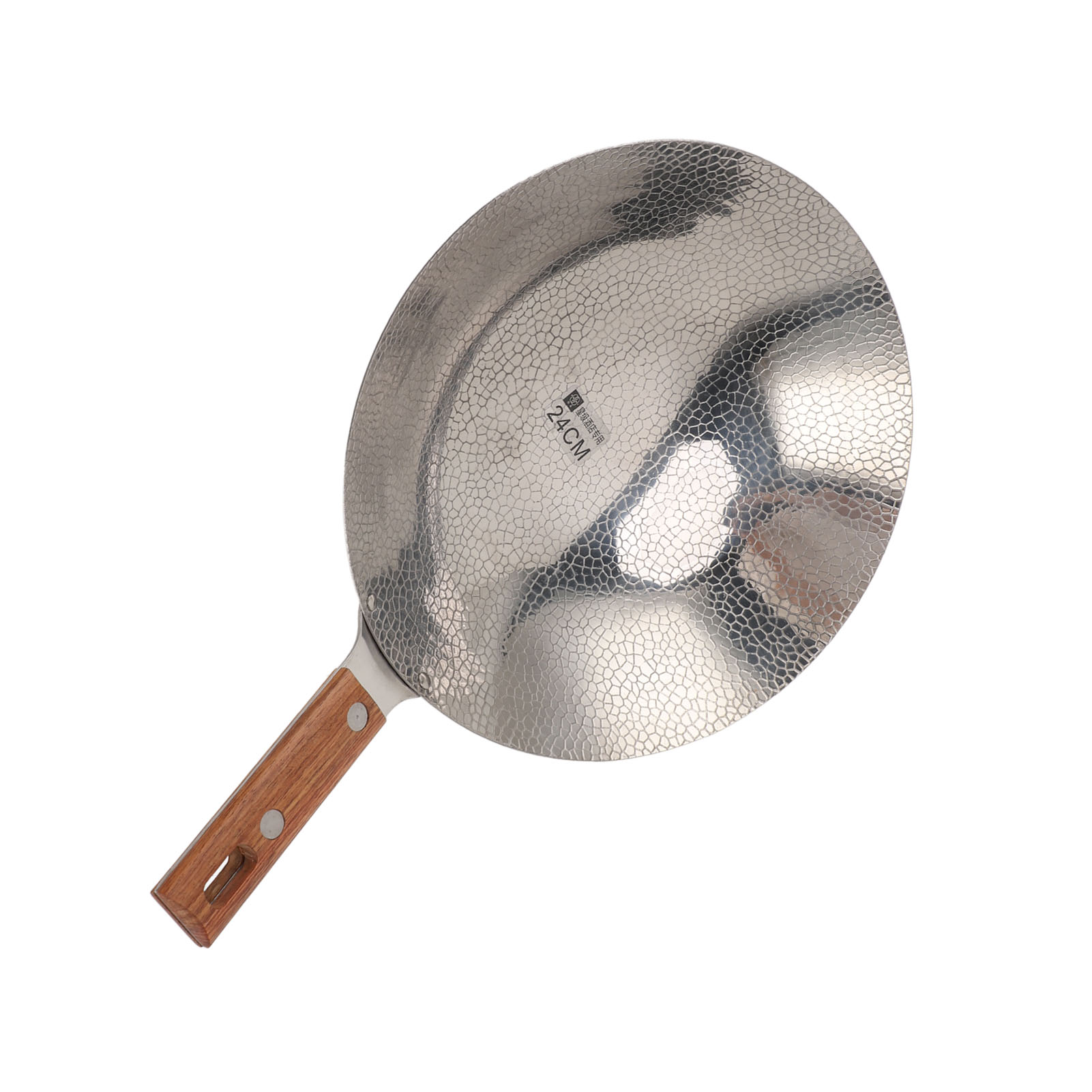 Bratpfanne Aus Edelstahl 304, Schnell Aufheizend, Antihaftbeschichtet, Multifunktional, Holzgriff, 24 Cm