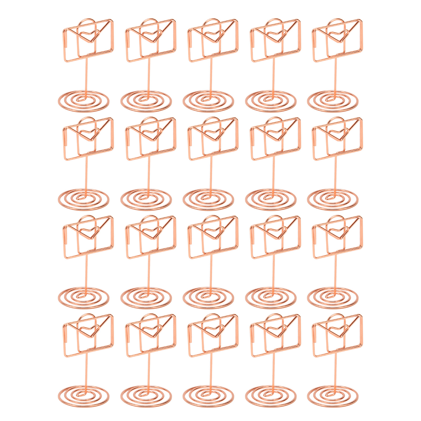 20 Bezaubernde Roségoldene Memo-pins, Kleine, Umschlagförmige Tischnummernhalter, Foto- Und Kartenhalter Für Hochzeiten Und Büros