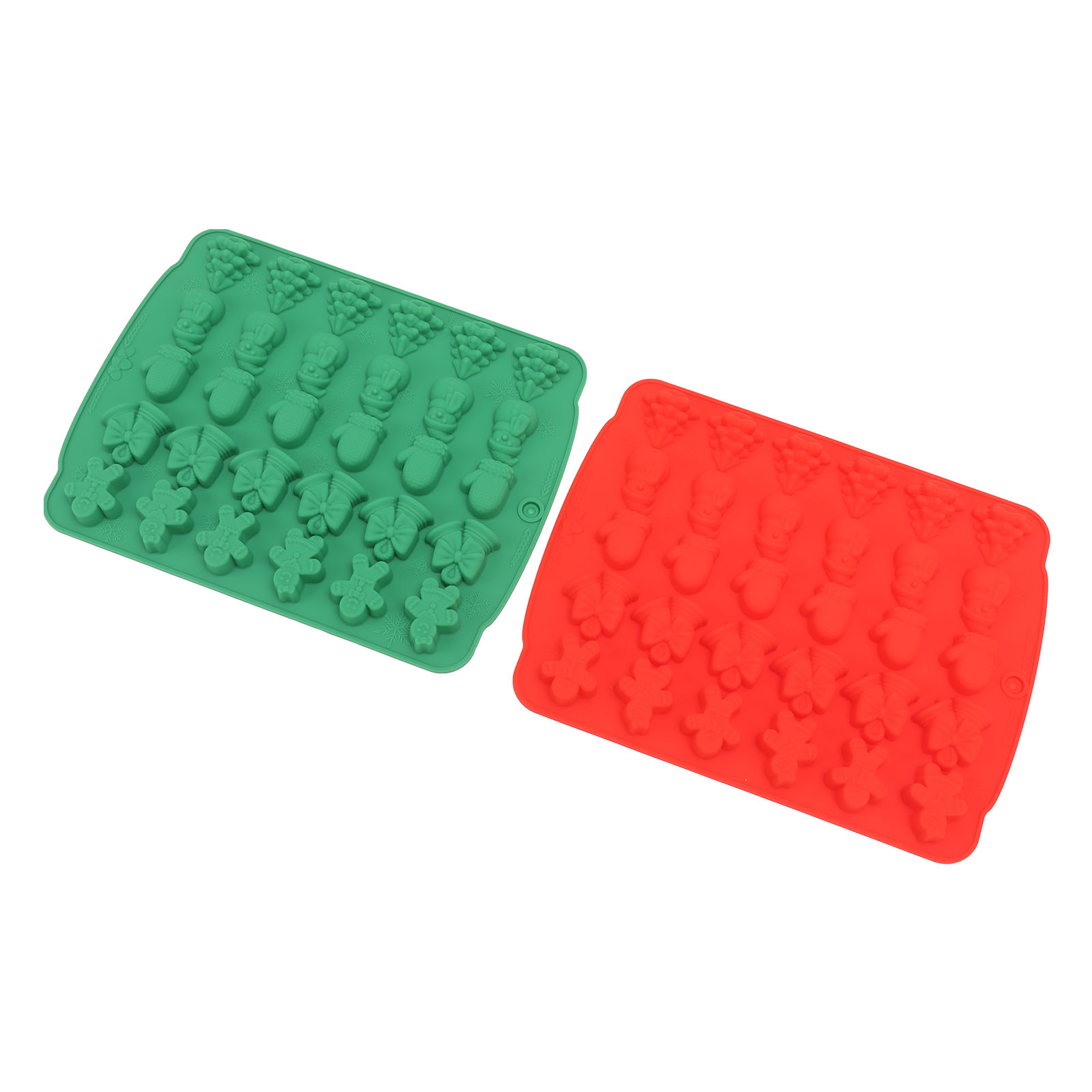 Set Mit 2 Weihnachtlichen Silikonformen, Hitzebeständig, Lebensmittelecht, Für Fondant, Zuckerguss Und Fudge, Typ A