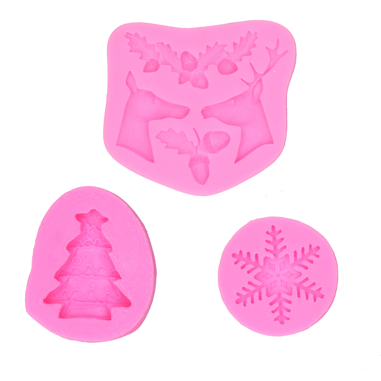 Flexible Silikon-weihnachtsfondantformen, Antihaftbeschichtet, Hitzebeständig Zum Backen