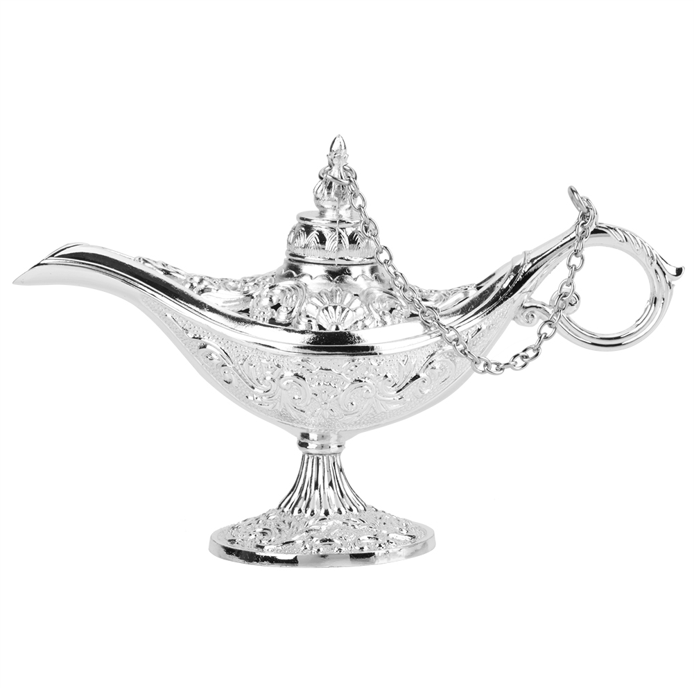 Seltene Retro-aladdin-zauberlampe, Wunschlampen-licht, Silberner Sammlertopf