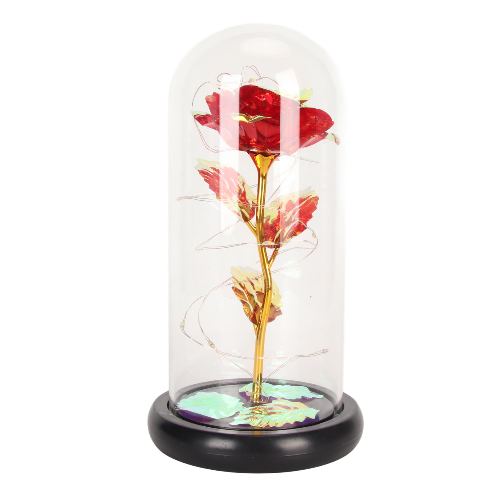 Künstliche Rote Led-rose Unter Einer Glaskuppel, Romantische Dekoleuchte Für Schlaf- Und Wohnzimmer