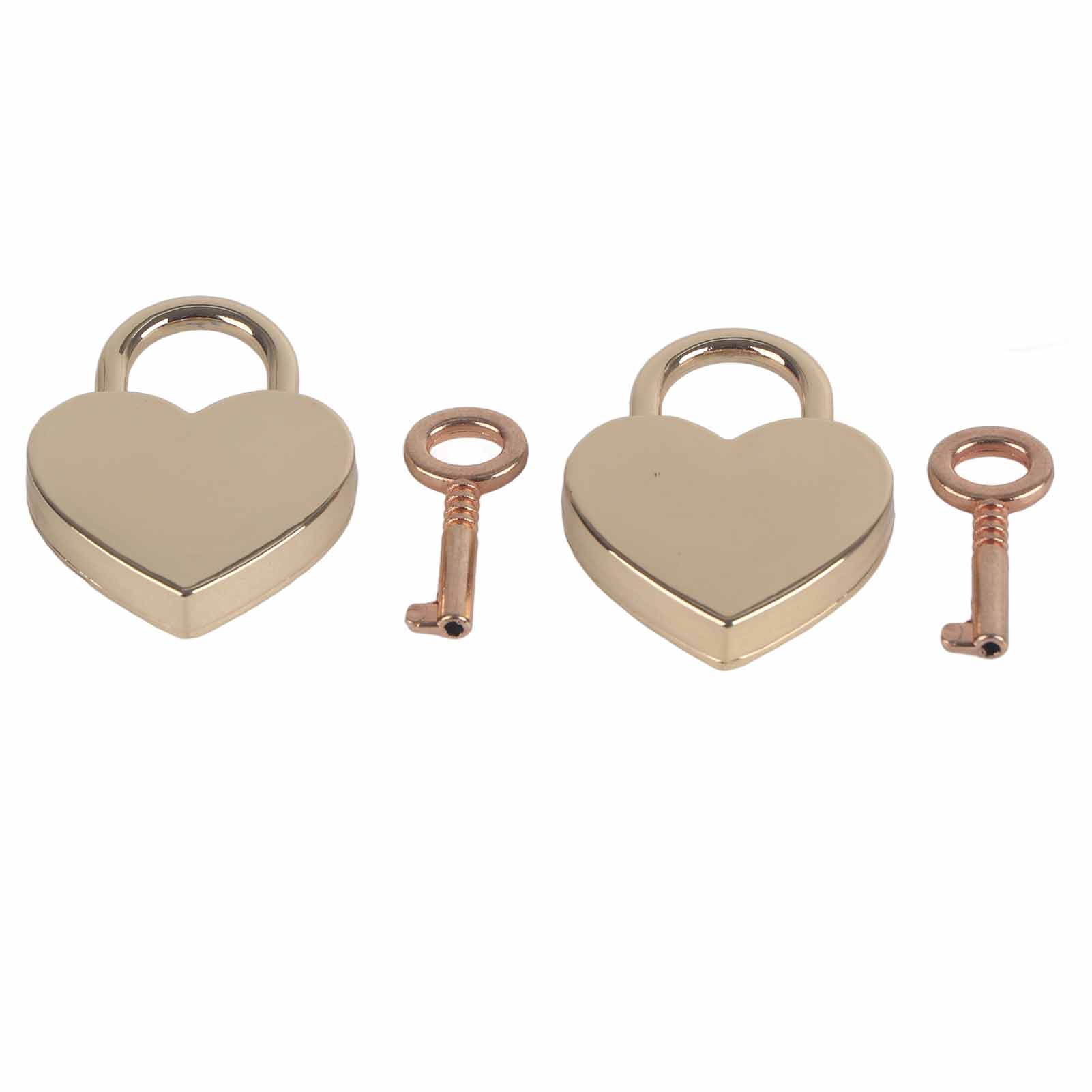Set Mit 2 Vintage-herzschlössern Aus Metall Mit Schlüsseln, Bastelbedarf, 30 X 39 Mm, Roségold