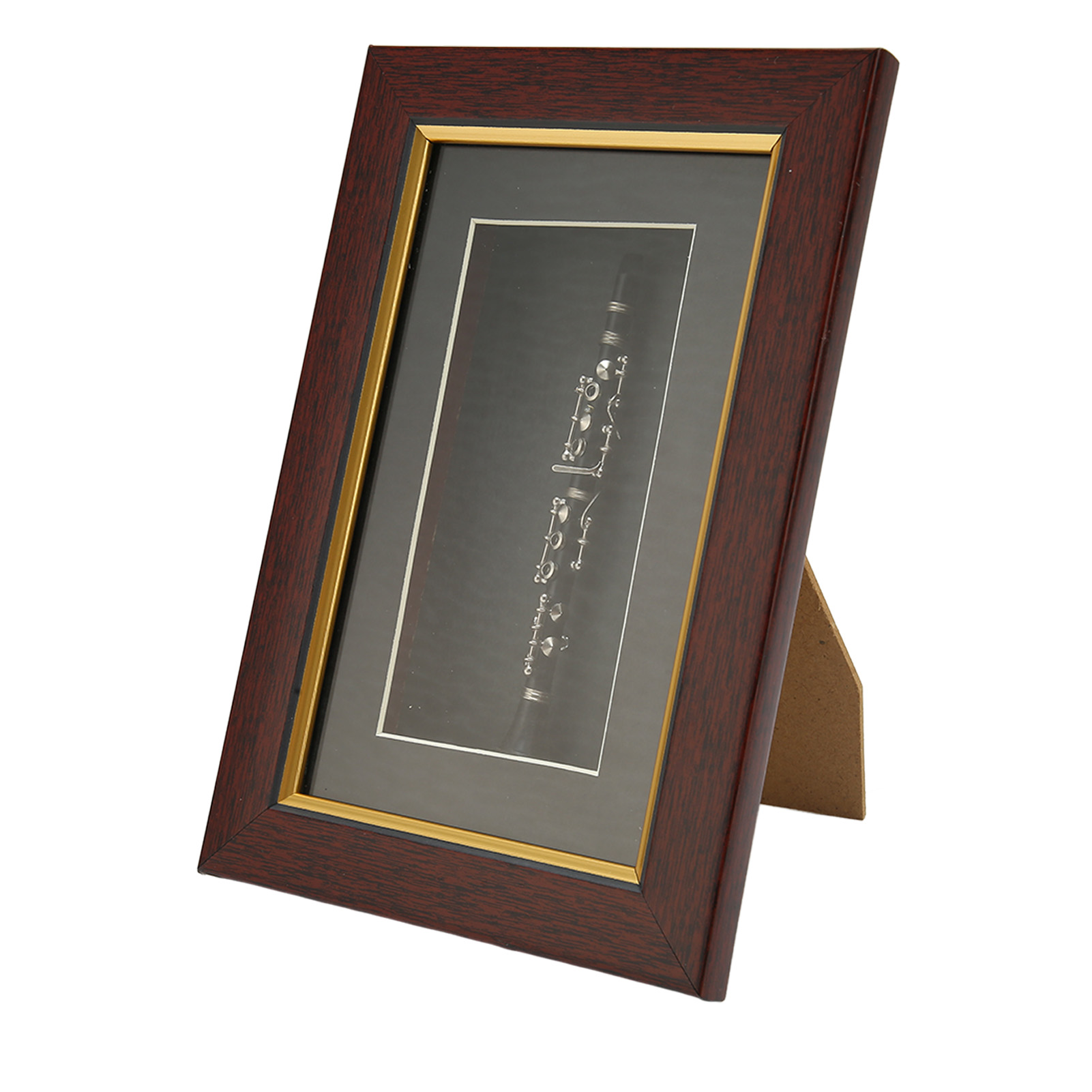 Eleganter Miniatur-fotorahmen Mit Robustem Rillendesign, Für Tisch, Regal Oder Vitrine