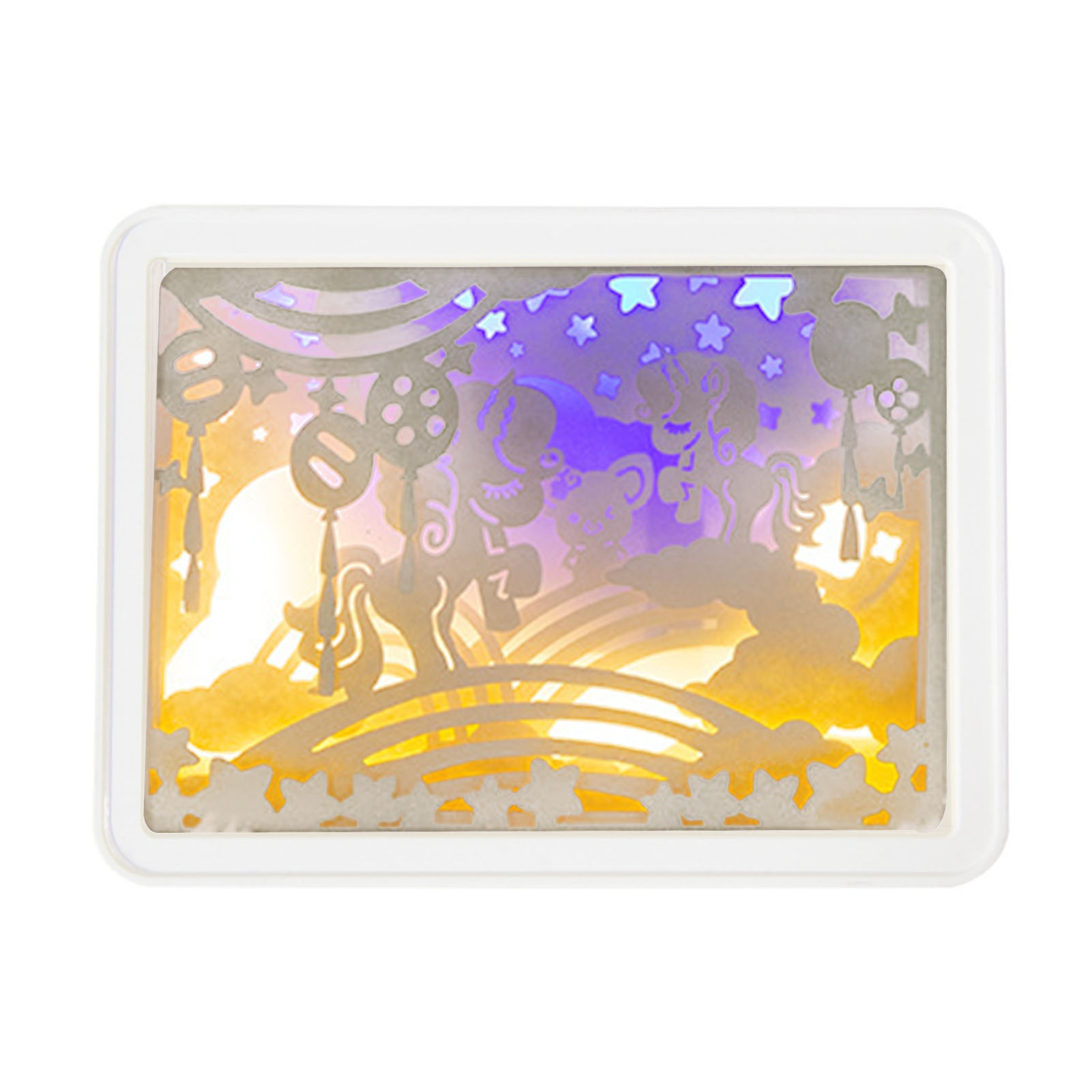 3d-papierschnittlampe, Weiches, Warmes Licht, Romantisch, Usb- Oder Batteriebetrieben, Für Schlafzimmer, Büro, Party, Typ 2 (manueller Schalter)