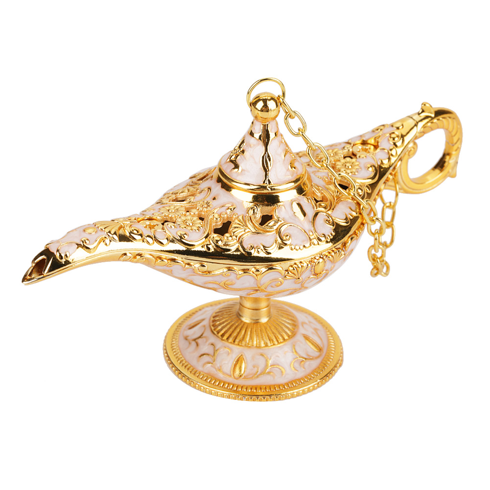 Legendenlampe, Geformtes Metall Mit Durchbrochenem Muster, Aladdins Magisches Licht Mit Dschinn, Dekorativer Wunschtopf (3)