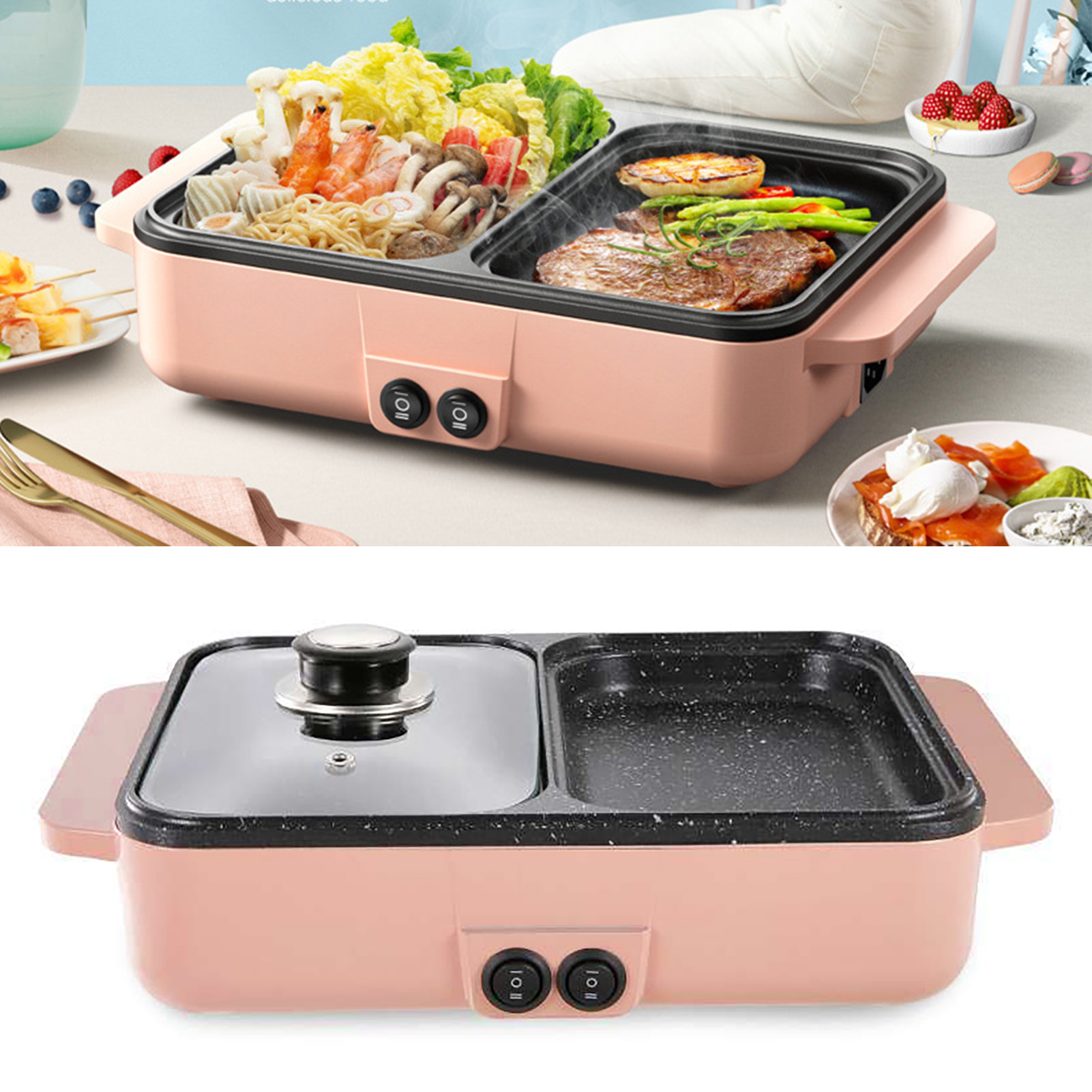 Elektrischer Indoor-grill, Schnelles Aufheizen, Einfache Reinigung, Mini-elektroherd Für Zuhause/studentenwohnheim, 220-v-eurostecker