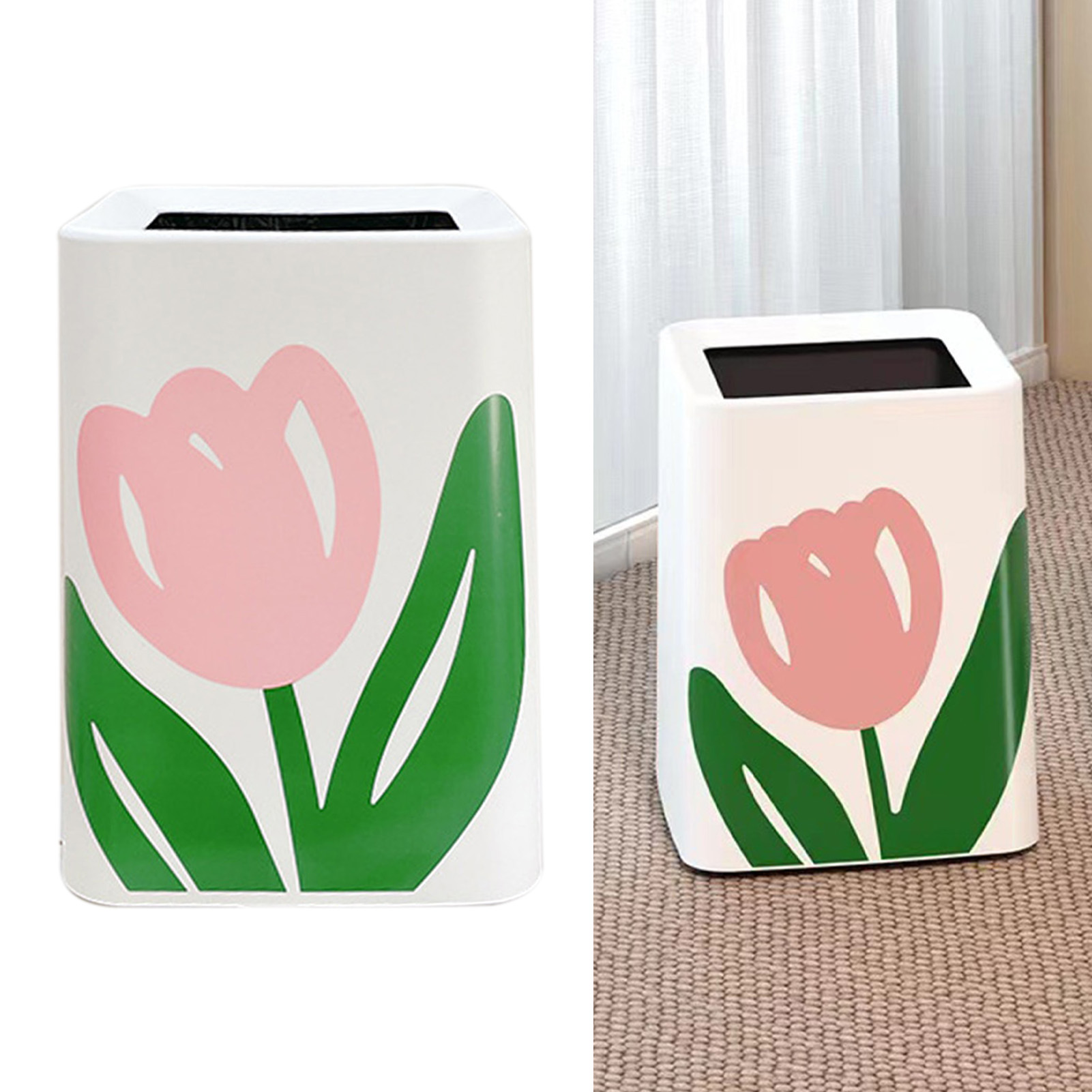 Großer, Zu Öffnender Blumenkorb, Niedliches Modernes Design, Kleiner Quadratischer Behälter Für Küche, Badezimmer, Schlafzimmer