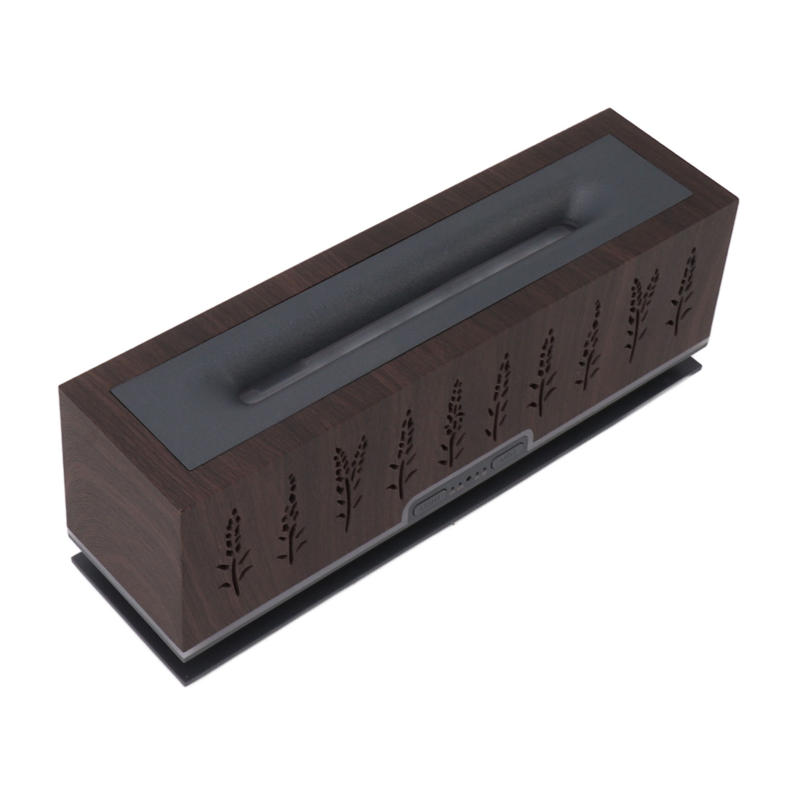 3d-flammen-aroma-diffusor, Luftbefeuchter, Stimmungsvolles Nachtlicht Für Zuhause Oder Büro, Dunkles Holz, 100–240 V Europäischer Stecker