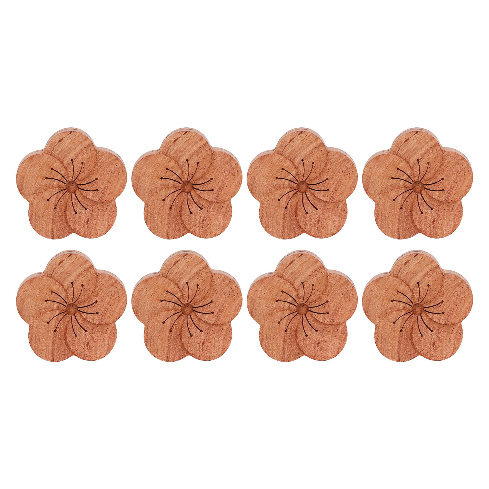 Set Mit 8 Ätherischen Öldiffusoren Für Autos, In Form Einer Pflaumenblüte, Elegant Und Kompakt, Aus Rosenholz, Für Den Täglichen Gebrauch