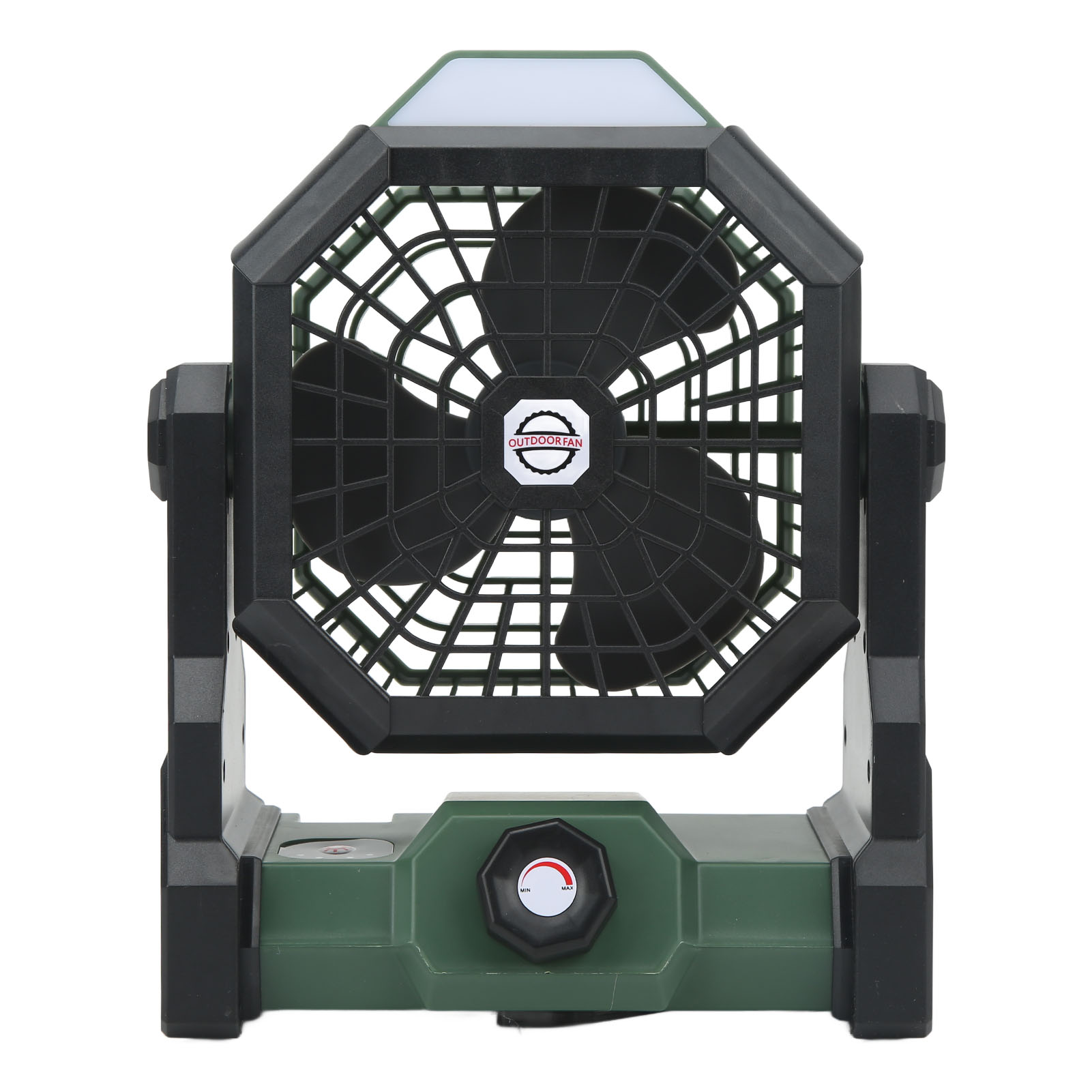 Tragbarer Abs-ventilator Für Den Outdoor-campingbereich Mit Progressiver Beleuchtung, 7800mah 5v Akku, Schwarz Und Grün.