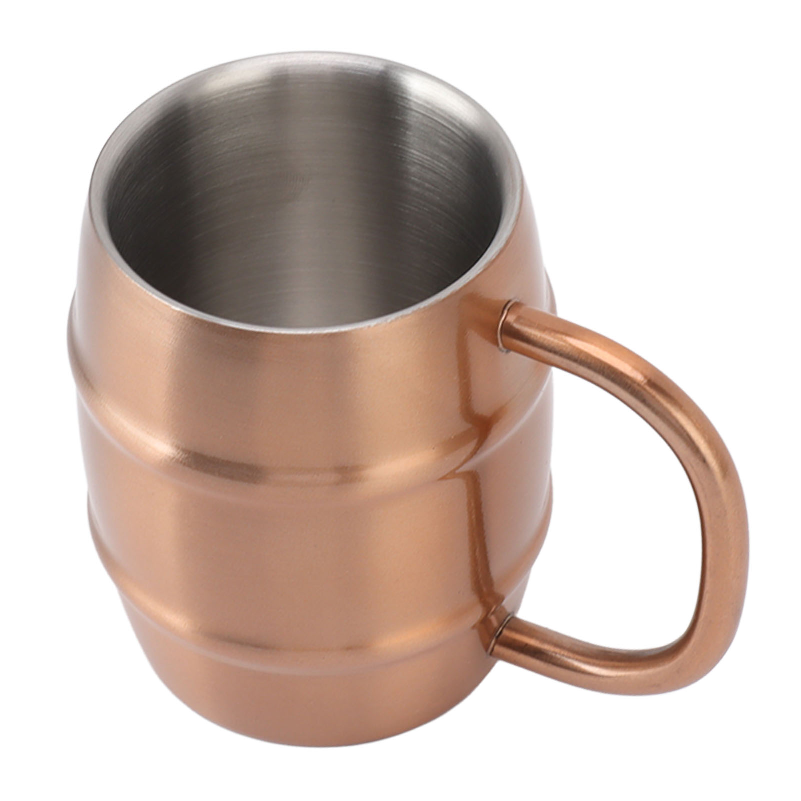 Doppelwandiger Edelstahl-bierkrug, Isoliert, Vielseitig, Sicher, Ergonomisch, Für Milchtee Zu Hause, Kupferfarben