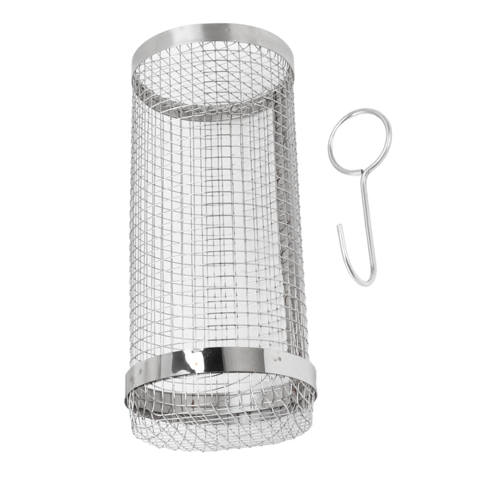 20 Cm Großer, Hitzebeständiger Und Rostfreier Grillkorb Aus Edelstahl Mit Haken Für Camping Und Partys
