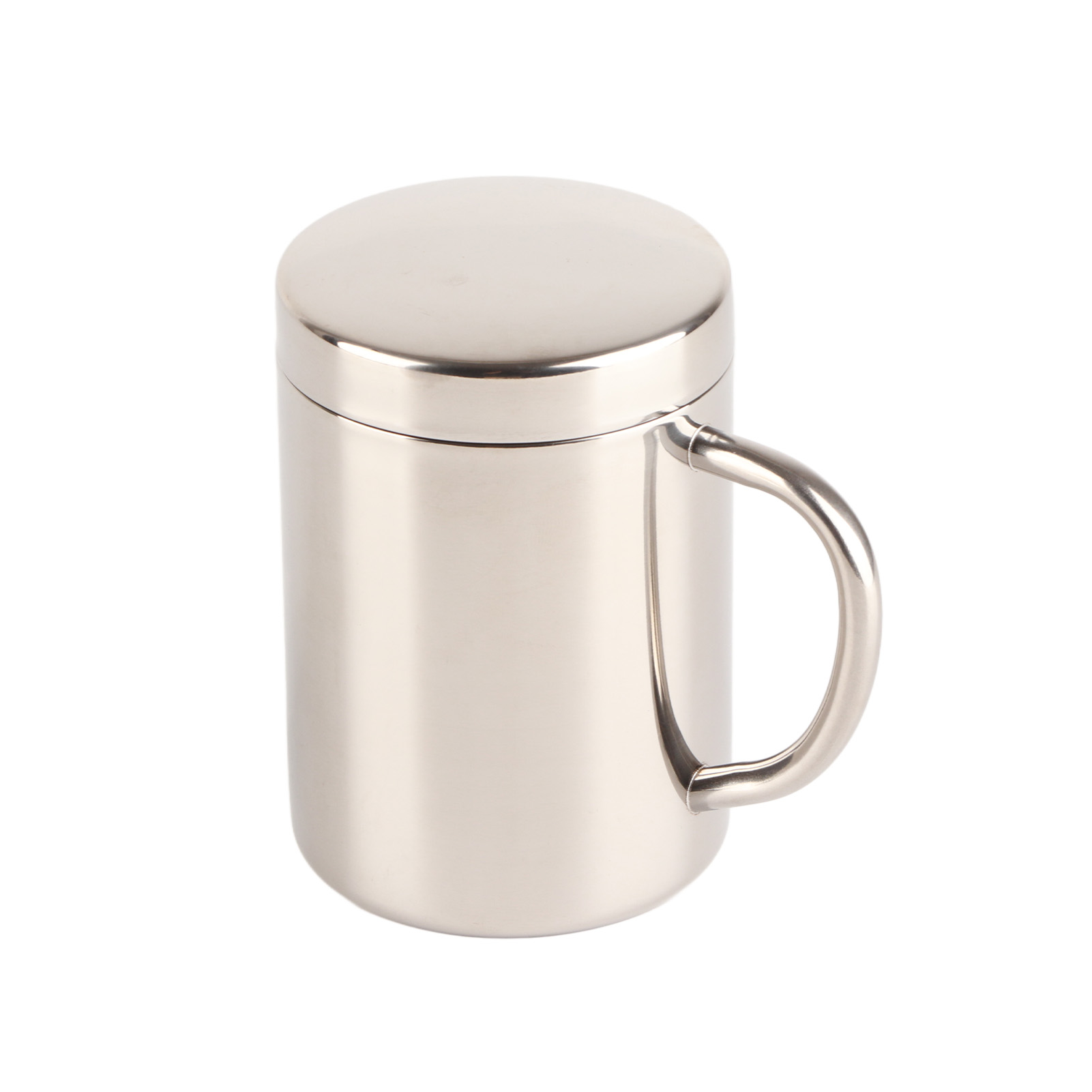 Edelstahlbecher, Minimalistischer Und Eleganter Kaffeebecher, Großes Fassungsvermögen Von 400 Ml Mit Deckel Für Den Heimgebrauch