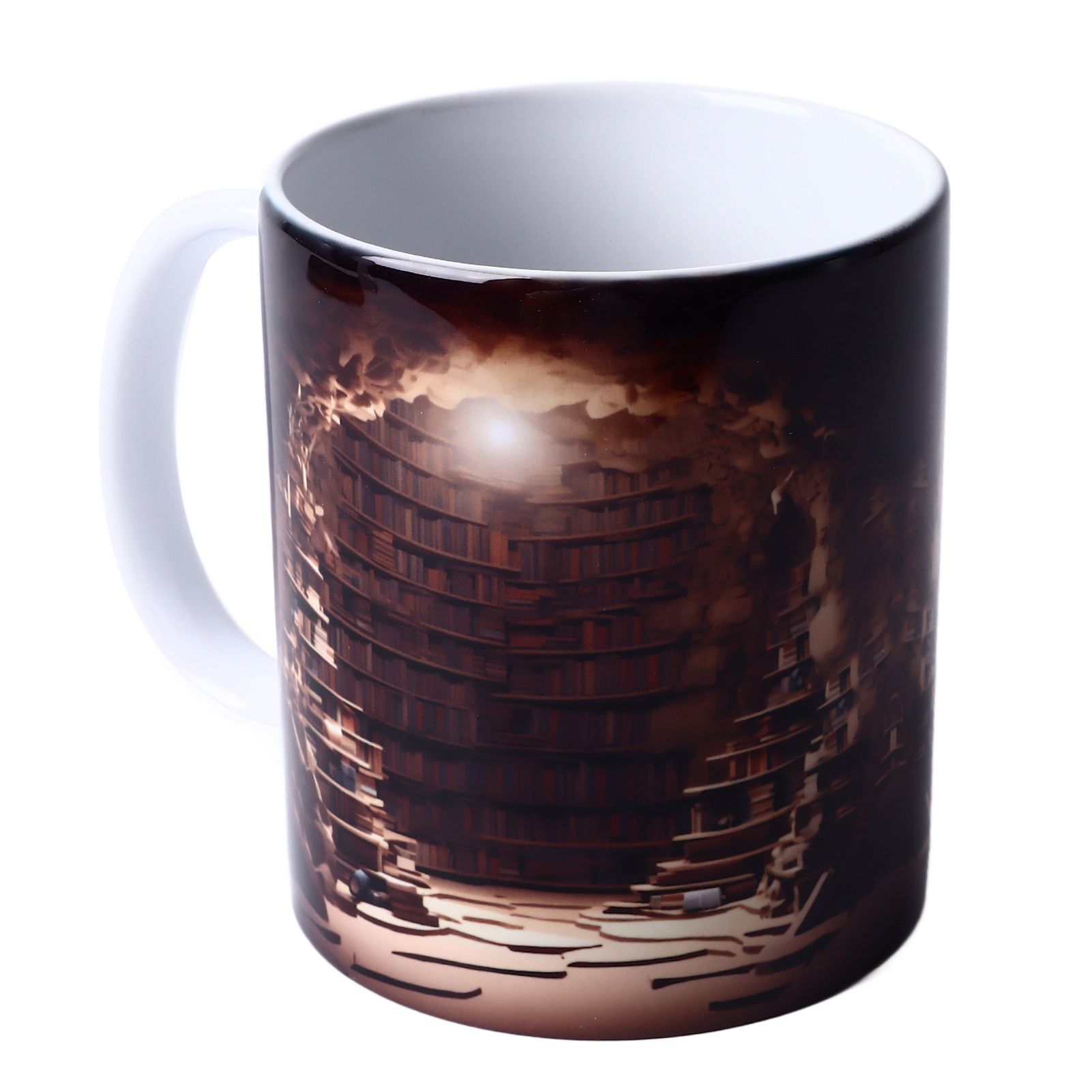 3d-bibliotheksdesign-kaffeebecher, Hitzebeständiger Keramikbecher, Multifunktionaler Becher Für Zuhause, Studentenwohnheim, Büro, Typ 4