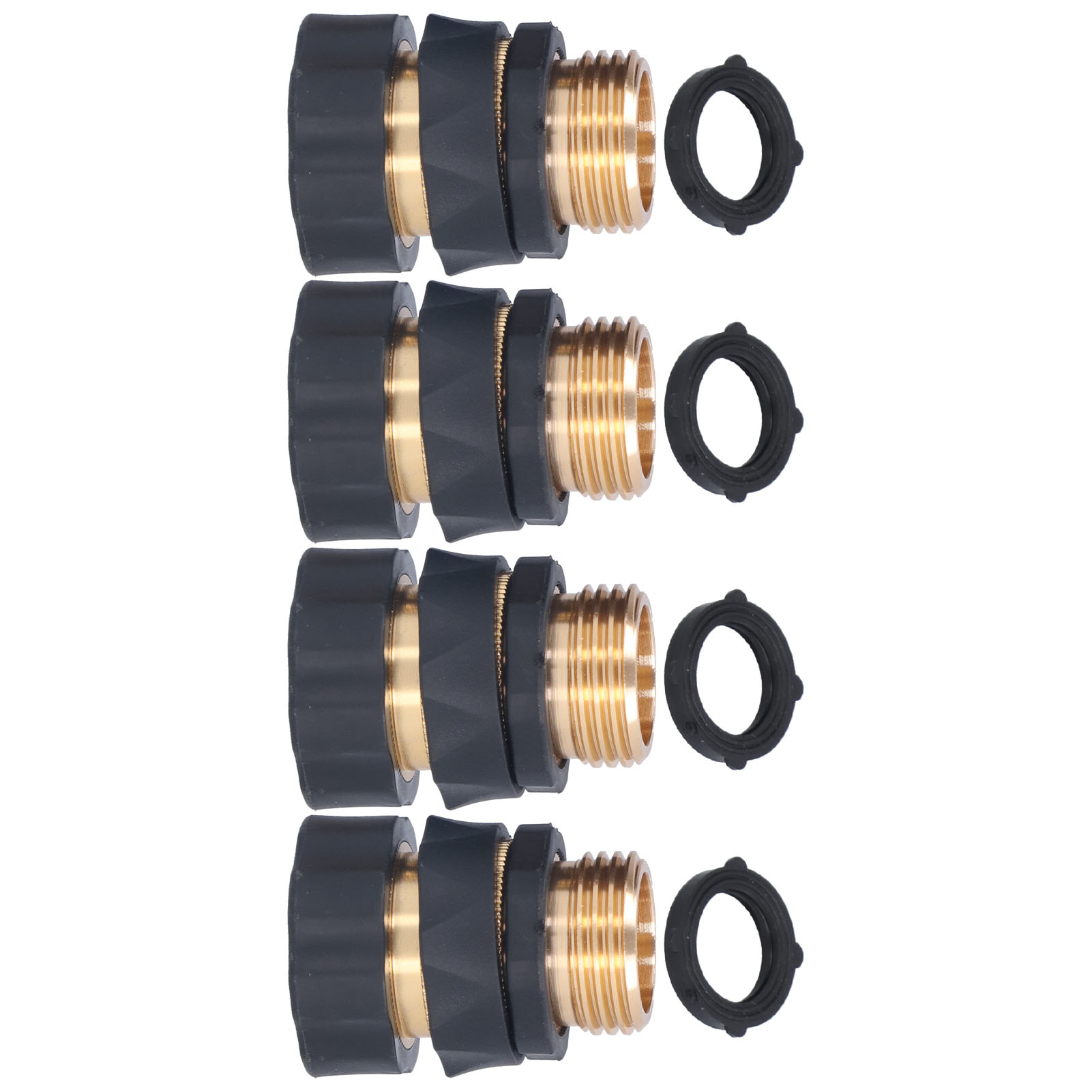 Set Mit 4 Universellen Schnellkupplungs-schlauchadaptern Mit Messingdichtungen, Wasserdicht, Für Die Gartenbewässerung