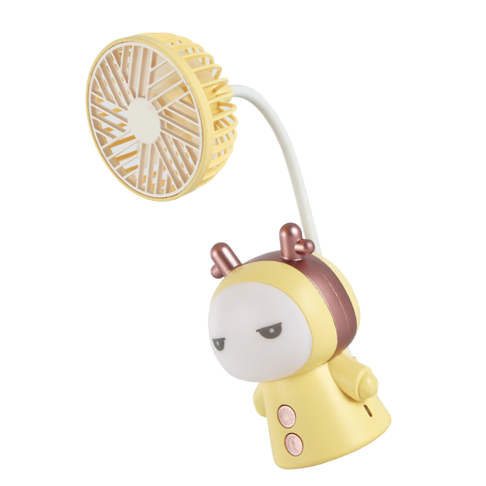 Mini-usb-aufladbarer, Faltbarer Taschenventilator Aus Abs-kunststoff Für Zuhause, Reisen, Büro, Bibliothek – Zitrone