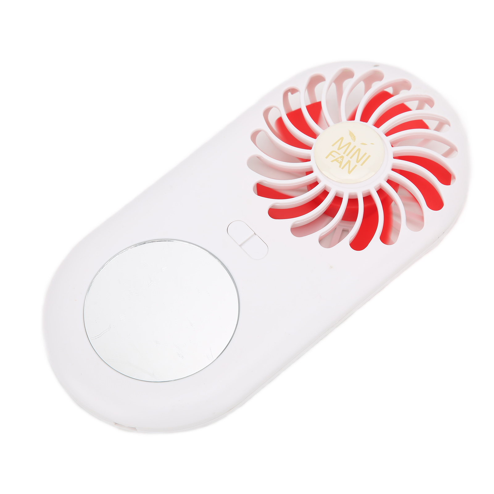 Mini-ventilator Mit Spiegel, Usb-aufladbar, Für Kinder, Mädchen, Frauen Und Männer, Rot