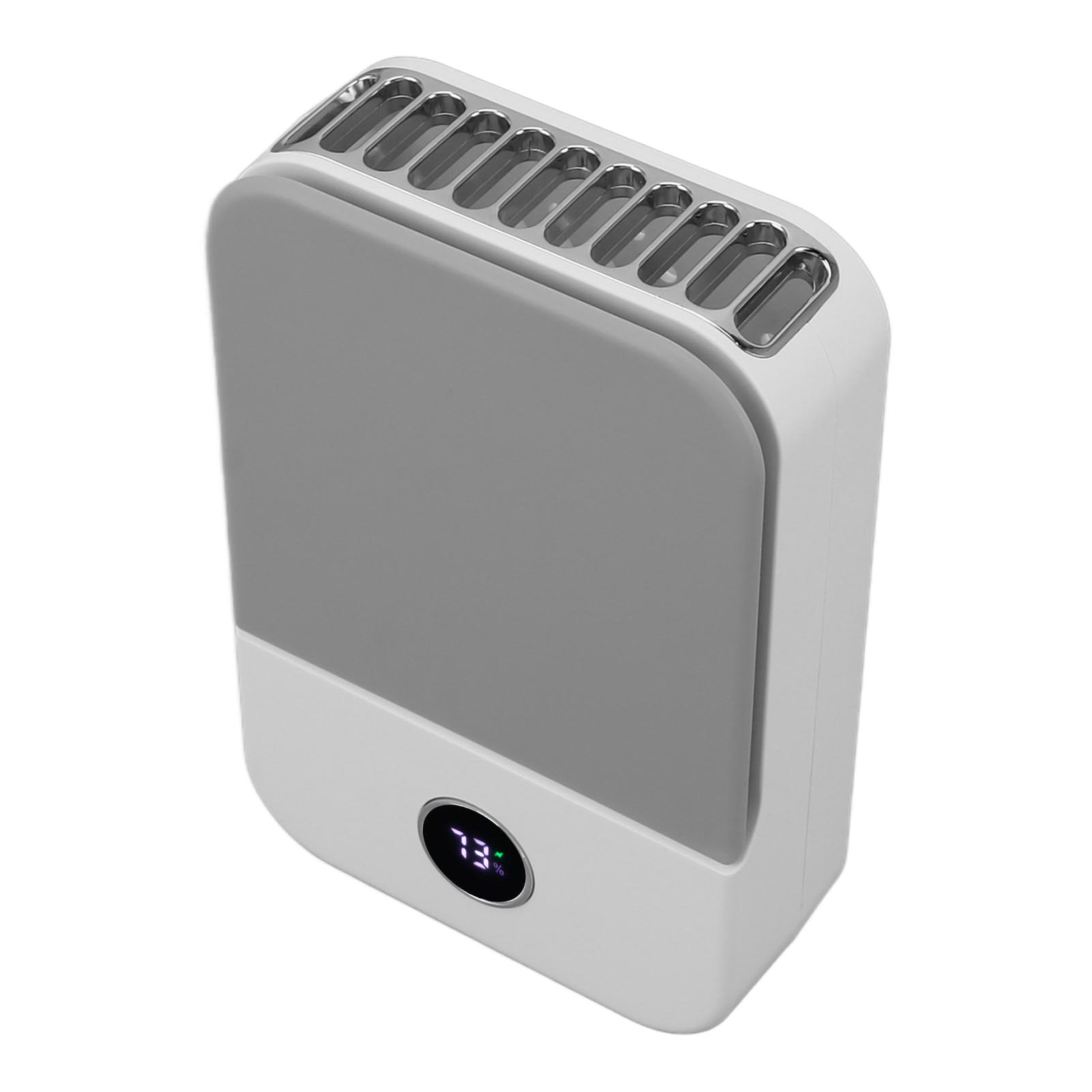 Nackenventilator Zum Umhängen, 3 Geschwindigkeitsstufen, Leise, Gürtelclip, Usb-aufladbar, Tragbar, Sommer
