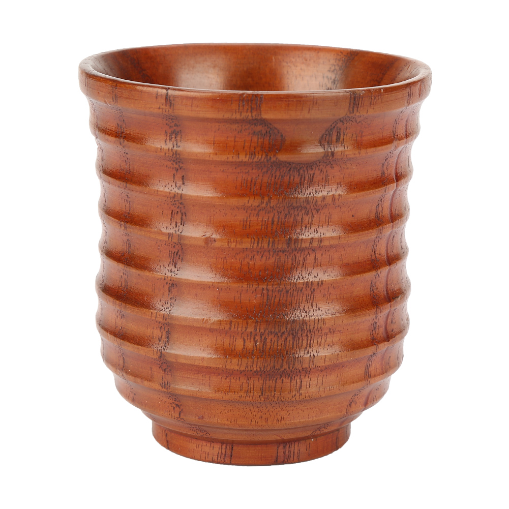 Klassische Zylindrische Teetasse Aus Naturholz, Sammlerstück, Gedrechselte Wasserschale Aus Holz