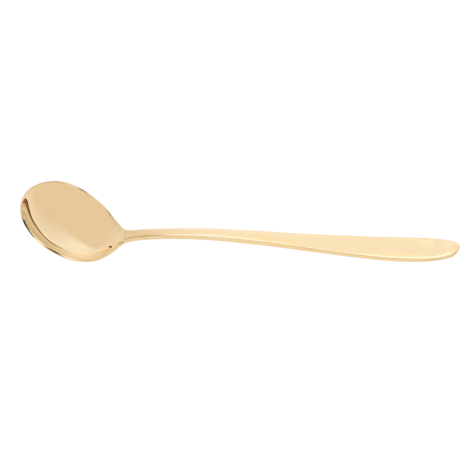 Servierlöffel Aus Hochglanzpoliertem Messing Mit Glänzenden Kanten, Elegantem Design, Kompakt Und Tragbar, Ideal Für Suppe, Abendessen Und Kaffee.