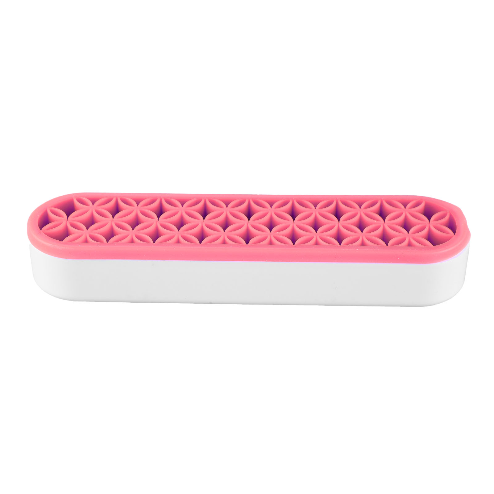 Pinkfarbener Silikon-make-up-pinselständer Mit Mehreren Fächern, Robust Und Stabil, Ideal Für Schreibtisch, Schlafzimmer Und Büro