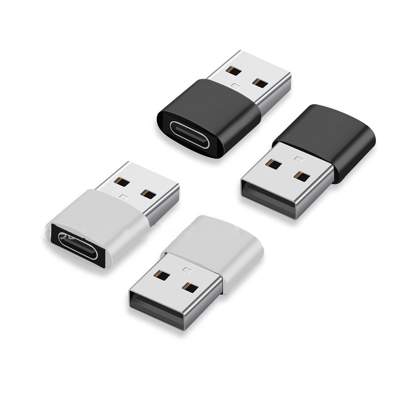 4er-pack Aluminium-usb-c-buchse Auf Usb-a-stecker-adapter, Kompakter Und Tragbarer Konverter