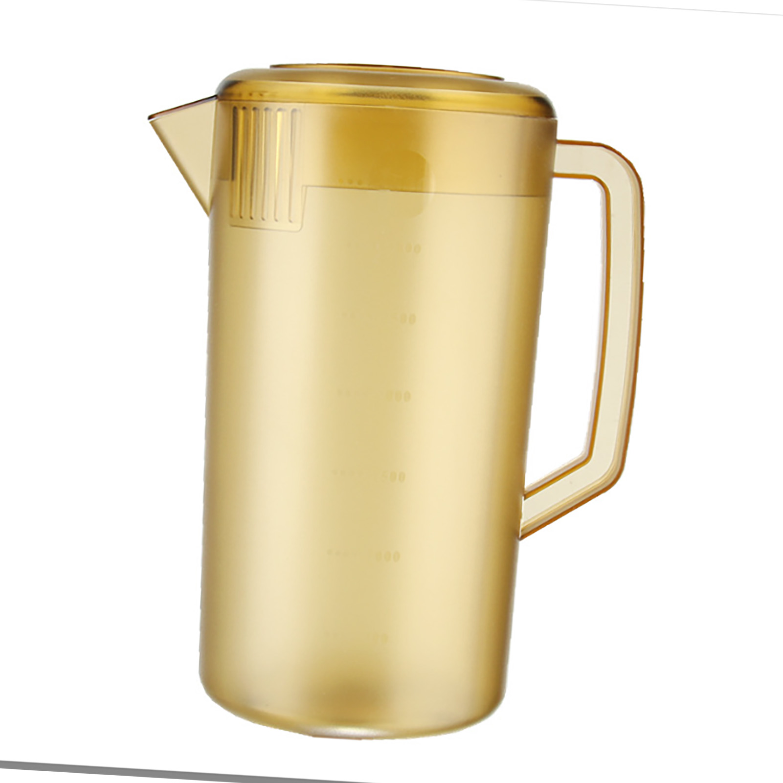 Hitzebeständiger Pc-kunststoffkrug, Mattierter Krug Mit Deckel Und Messmarkierungen Für Getränke Wie Limonade Und Eistee, 3500 Ml, Dunkelbraun