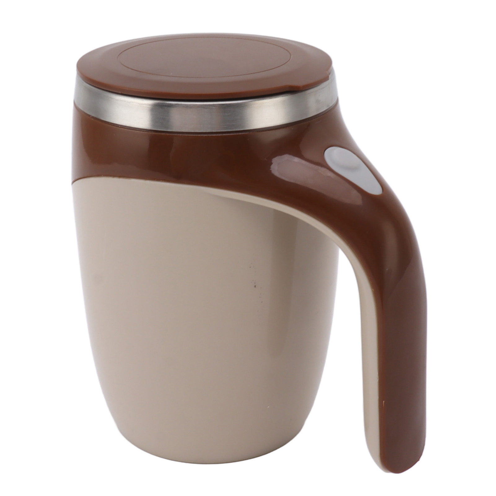 Automatischer Magnetischer Kaffeebecher, Selbstumrührend, Kabellos, Mit Edelstahl-innenbeschichtung, Wiederaufladbarer Elektrischer Mixbecher, Braun