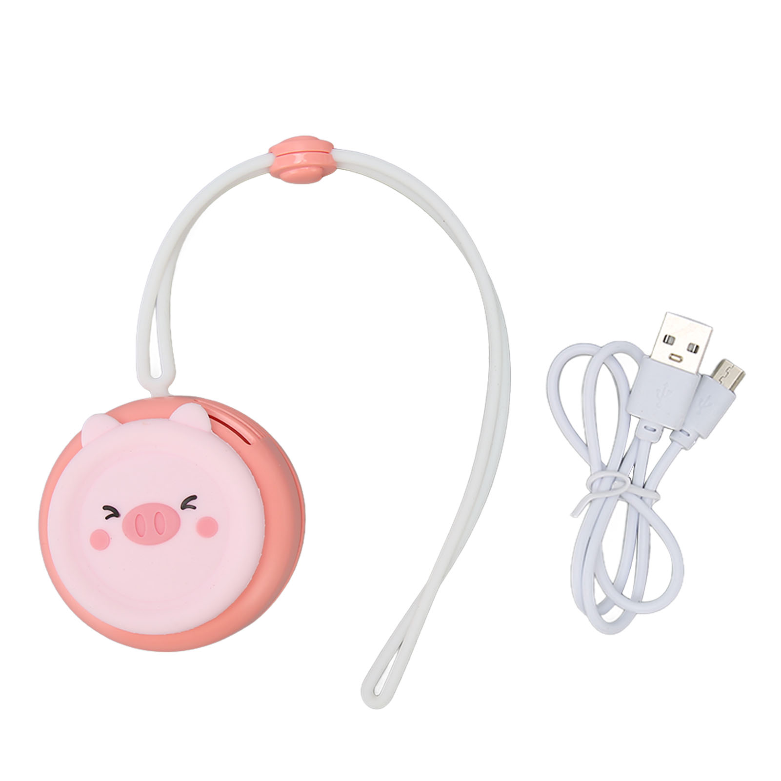 Wiederaufladbarer, Klingenloser Nackenventilator, 3 Geschwindigkeitsstufen, Verstellbares Kabel, Mini-hängeventilator Zum Umhängen, Für Outdoor-aktivitäten, Pink